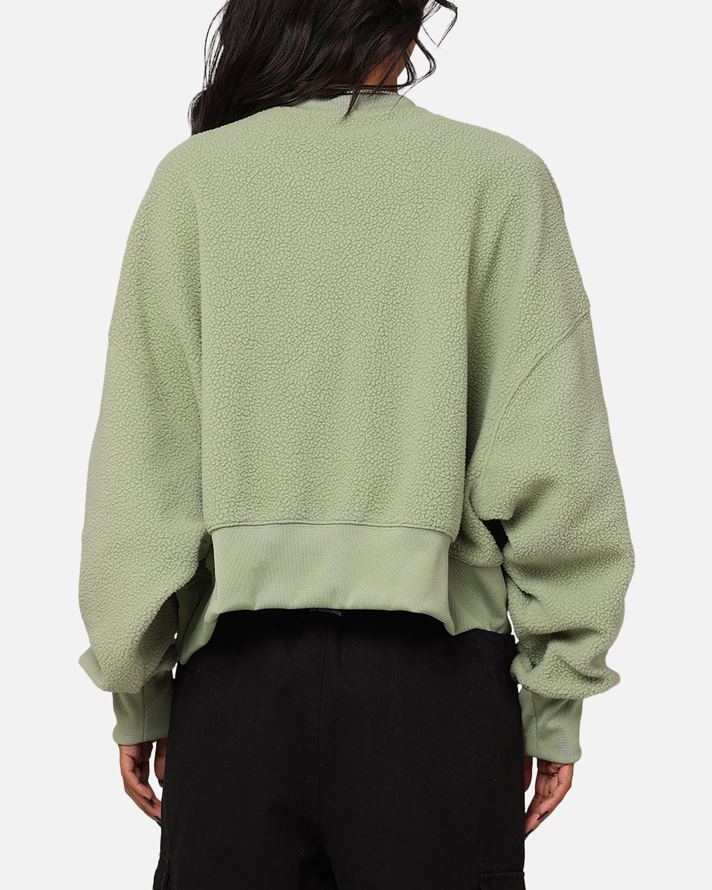 Nike Women's Sportswear Plush Mod Croped Crewneck Oil Green/Sail