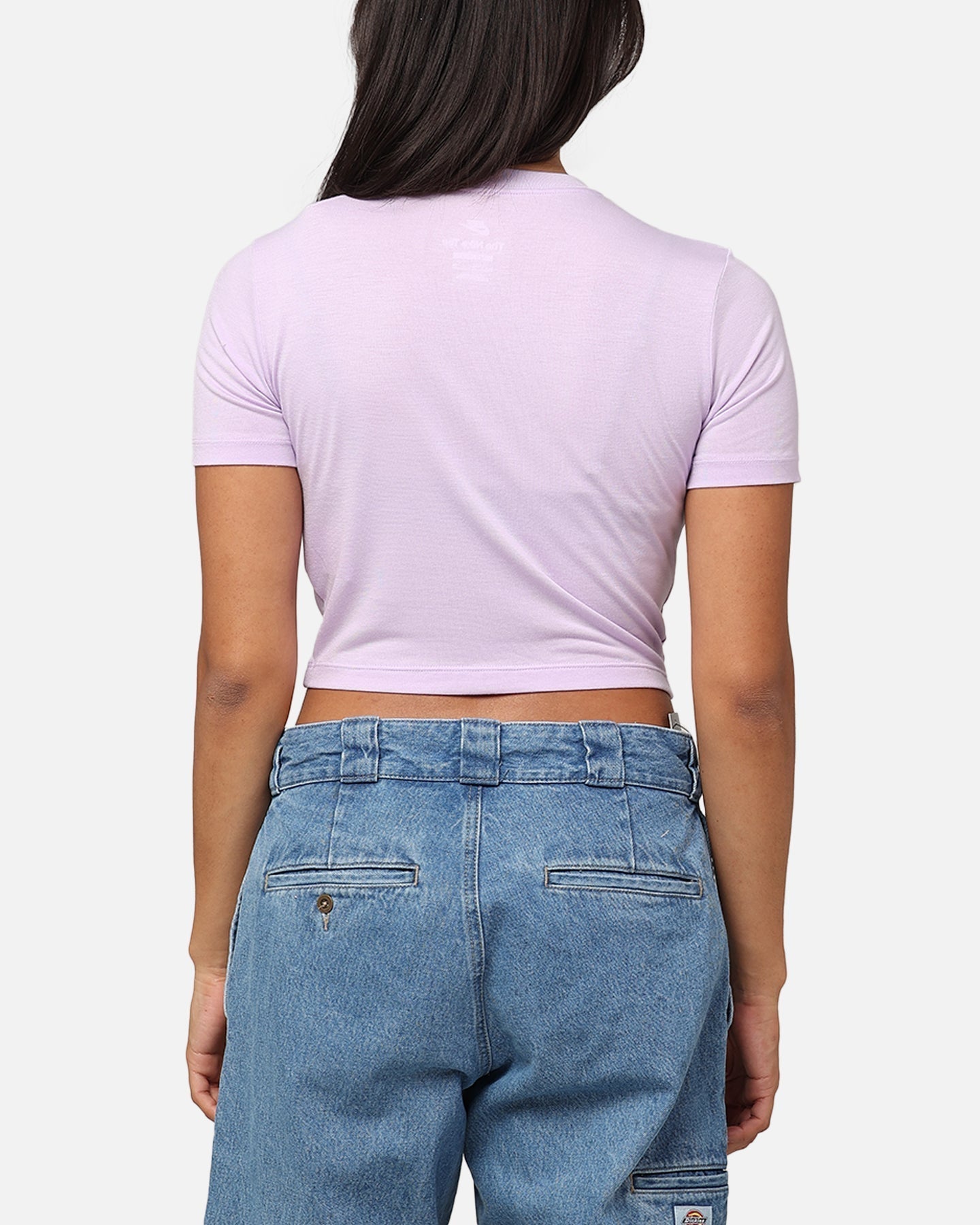 Dámske športové oblečenie Nike Essential Slim Slim Cropped Trilet Fialová hmla/biela