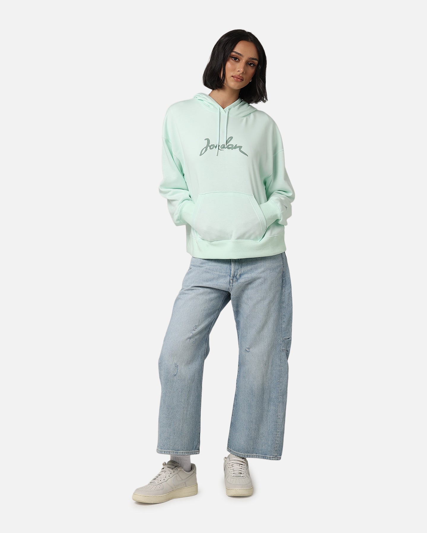 Jordan Women's Brooklyn Fleece Pullover Hoodie Barely Green/Jade Smoke