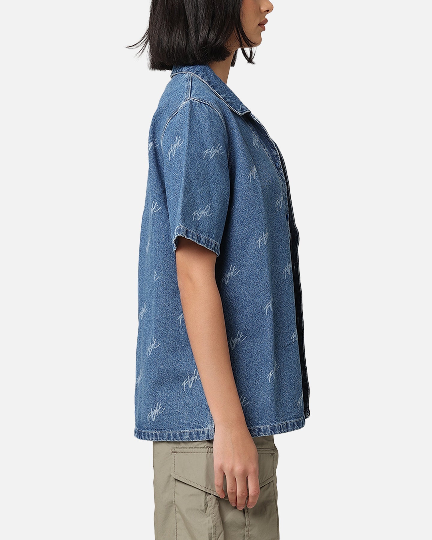 Jordanische Frauen gewebt Denim Top Stone Blau