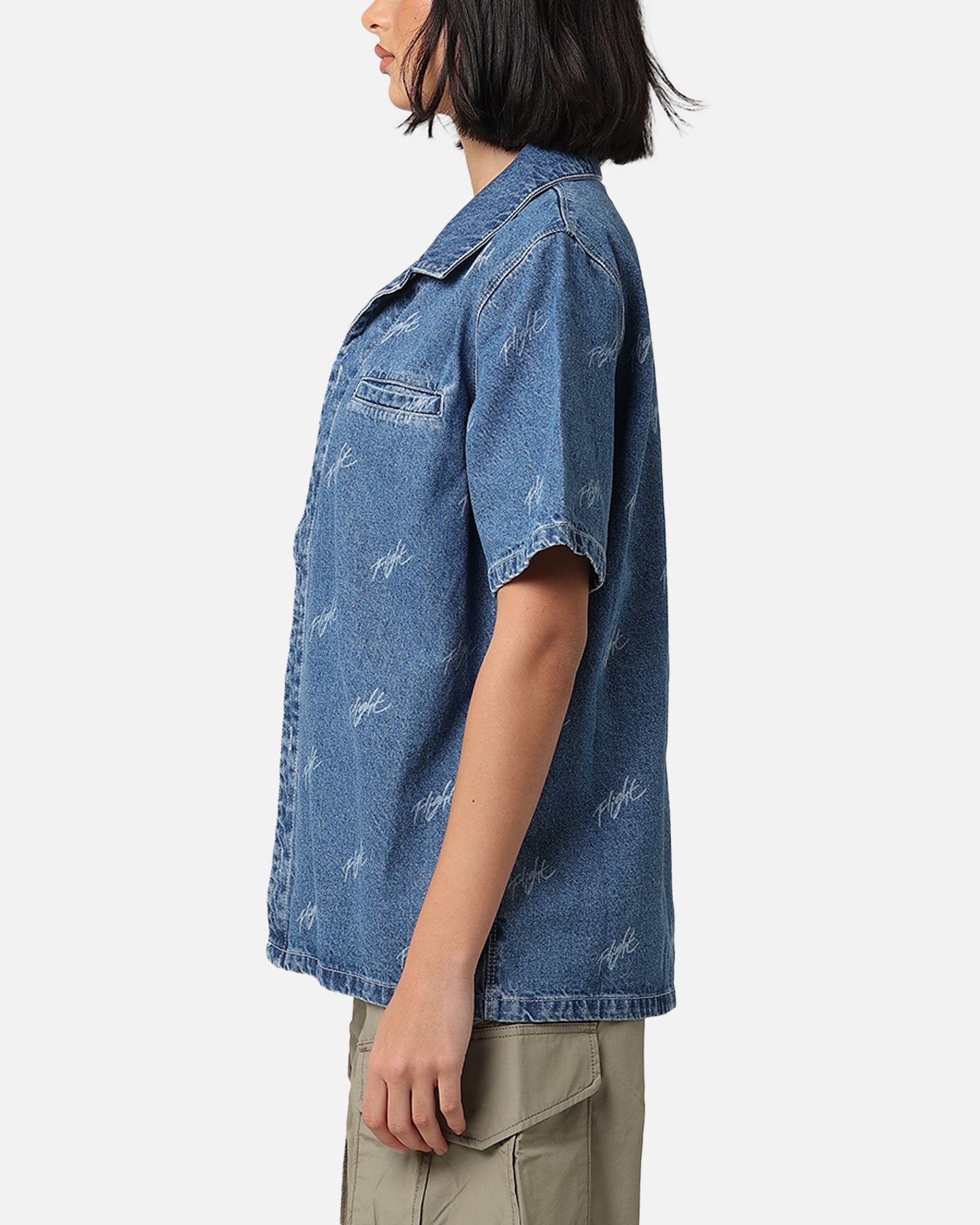 Jordanische Frauen gewebt Denim Top Stone Blau