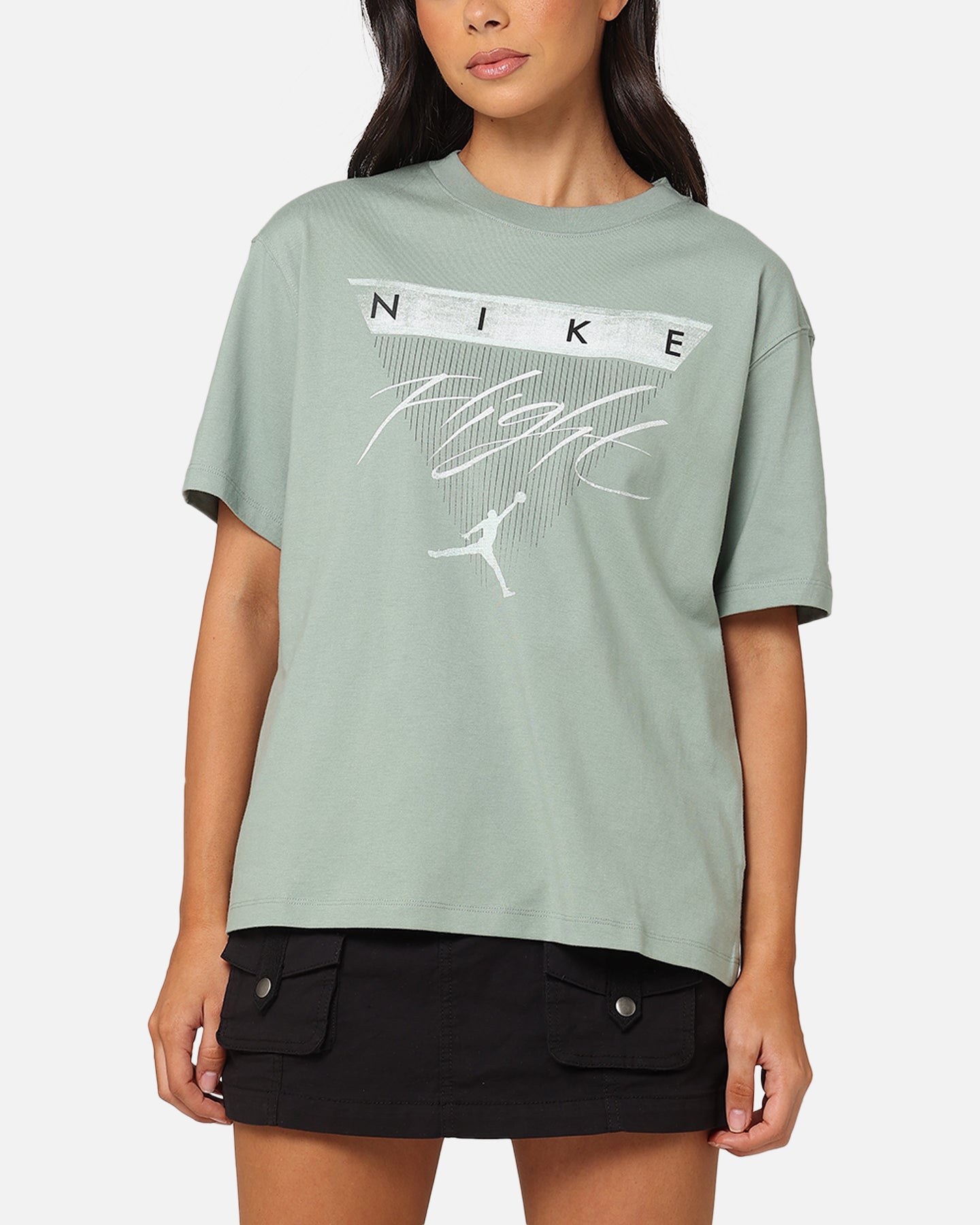 Jordan Women's Flight Heritage grafisch T-shirt nauwelijks groen/jade rook