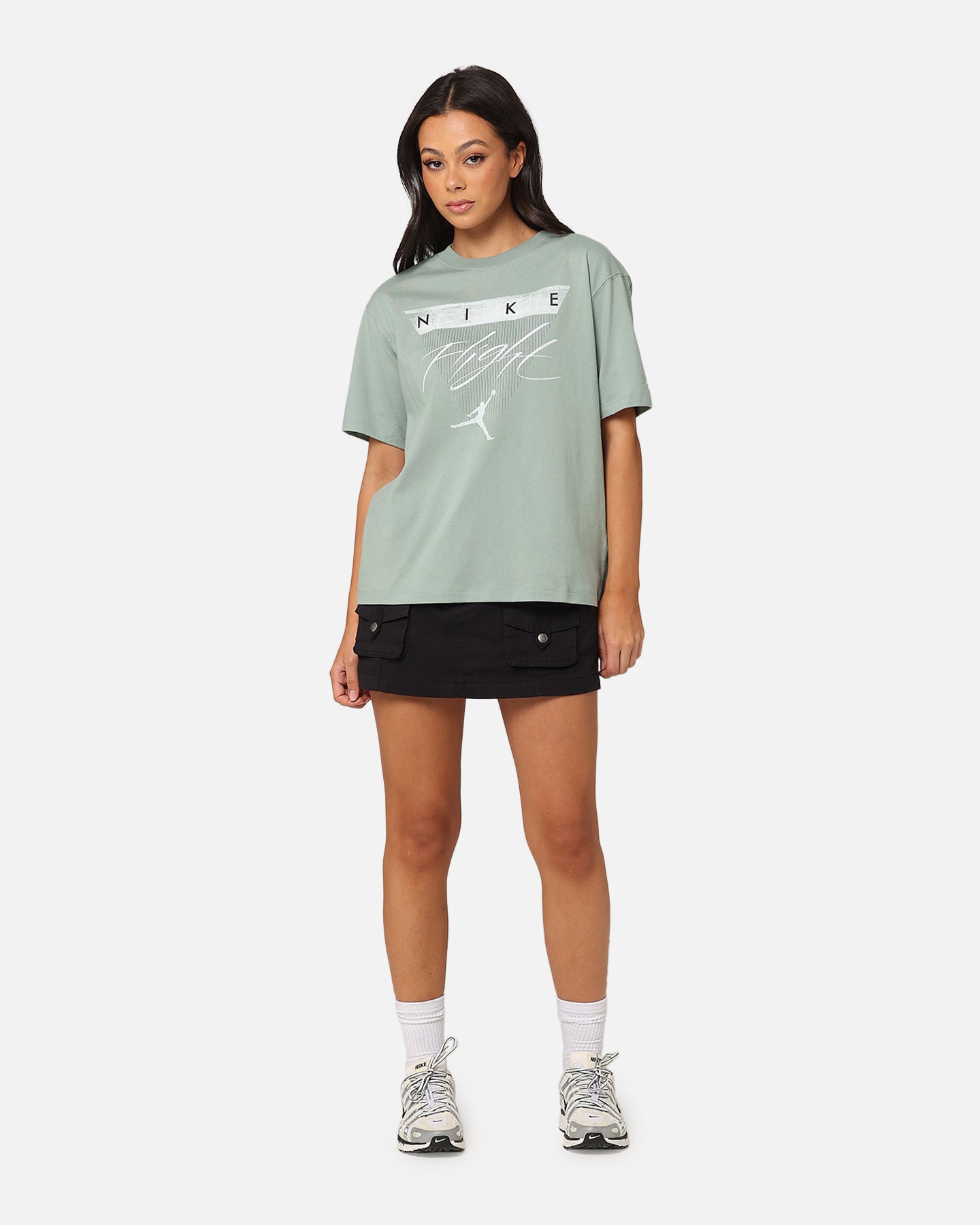 Jordan Women's Flight Heritage grafisch T-shirt nauwelijks groen/jade rook