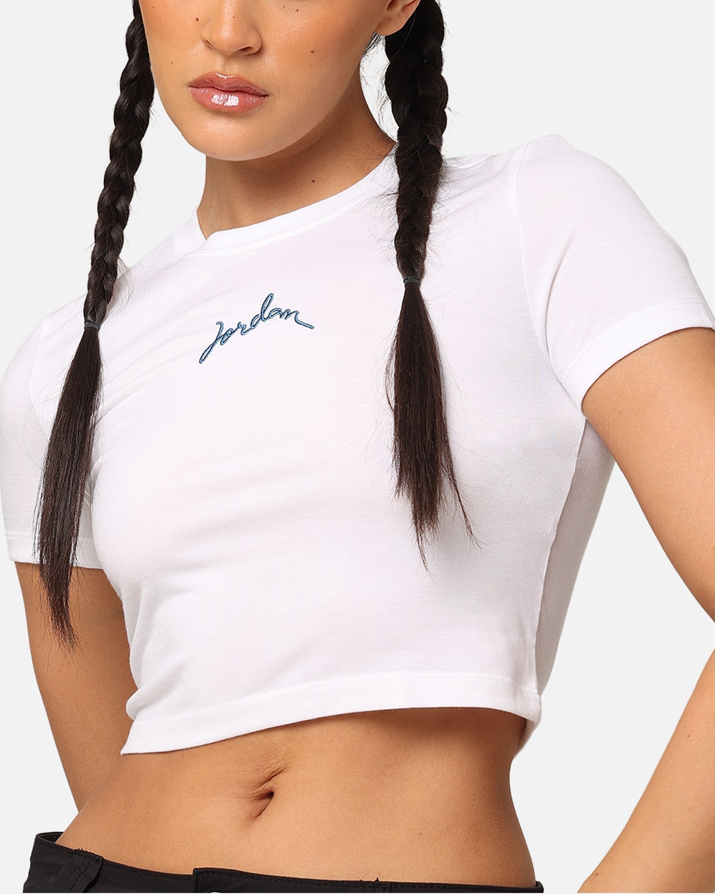 Jordan Women's Short Sleeve Graphic Slim Crop T-Shirt White/Industrial