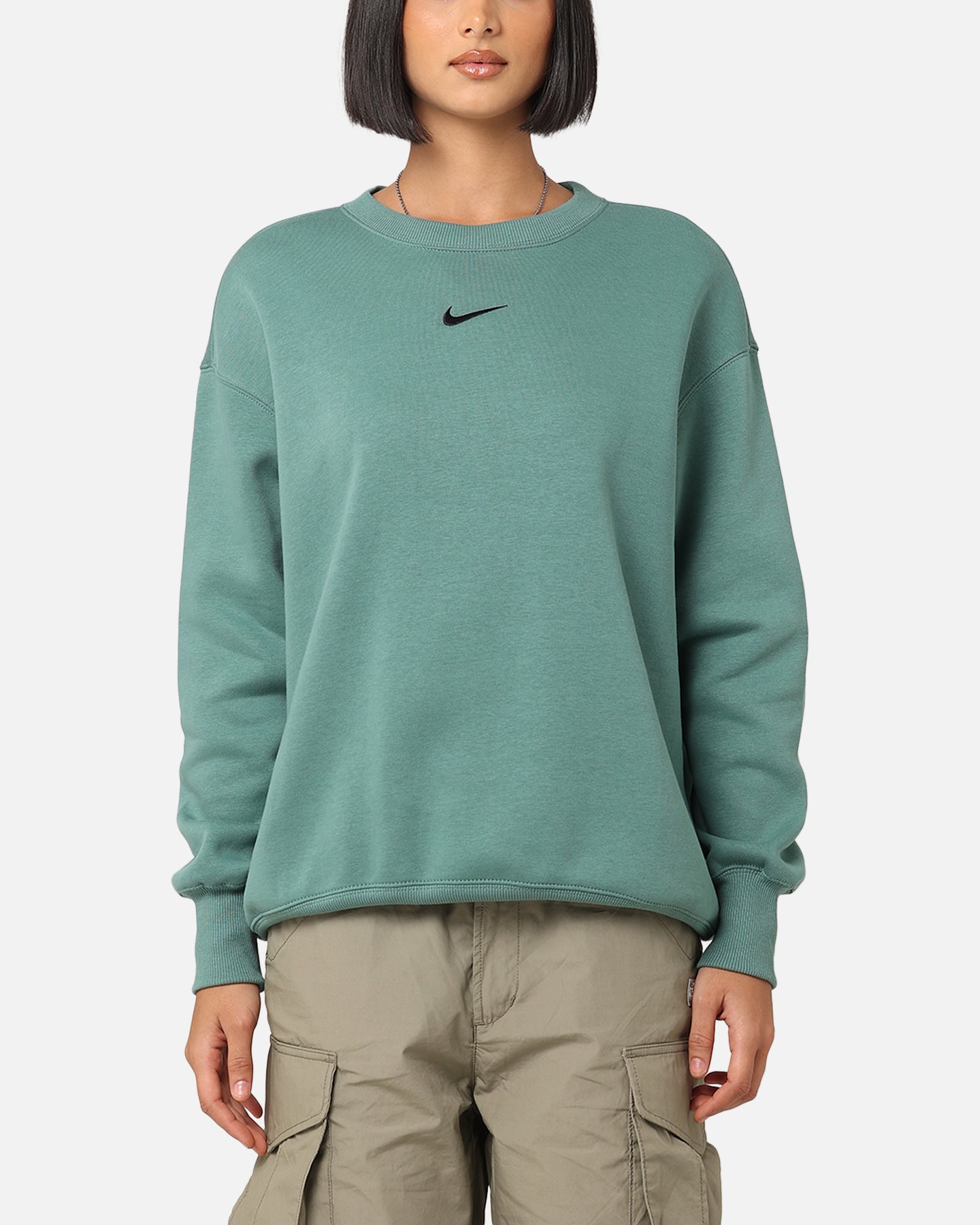 Nike dames sportkleding pheonix fleece oversized crewneck bicoastal/zwart