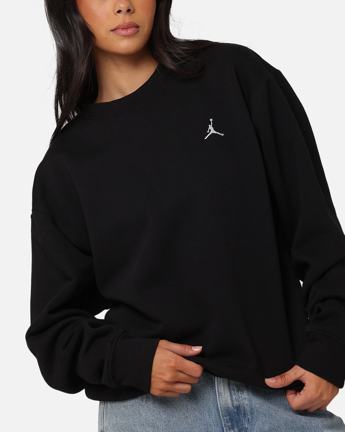 Jordan wesentlech Brooklyn Fleece Crewneck schwaarz / wäiss