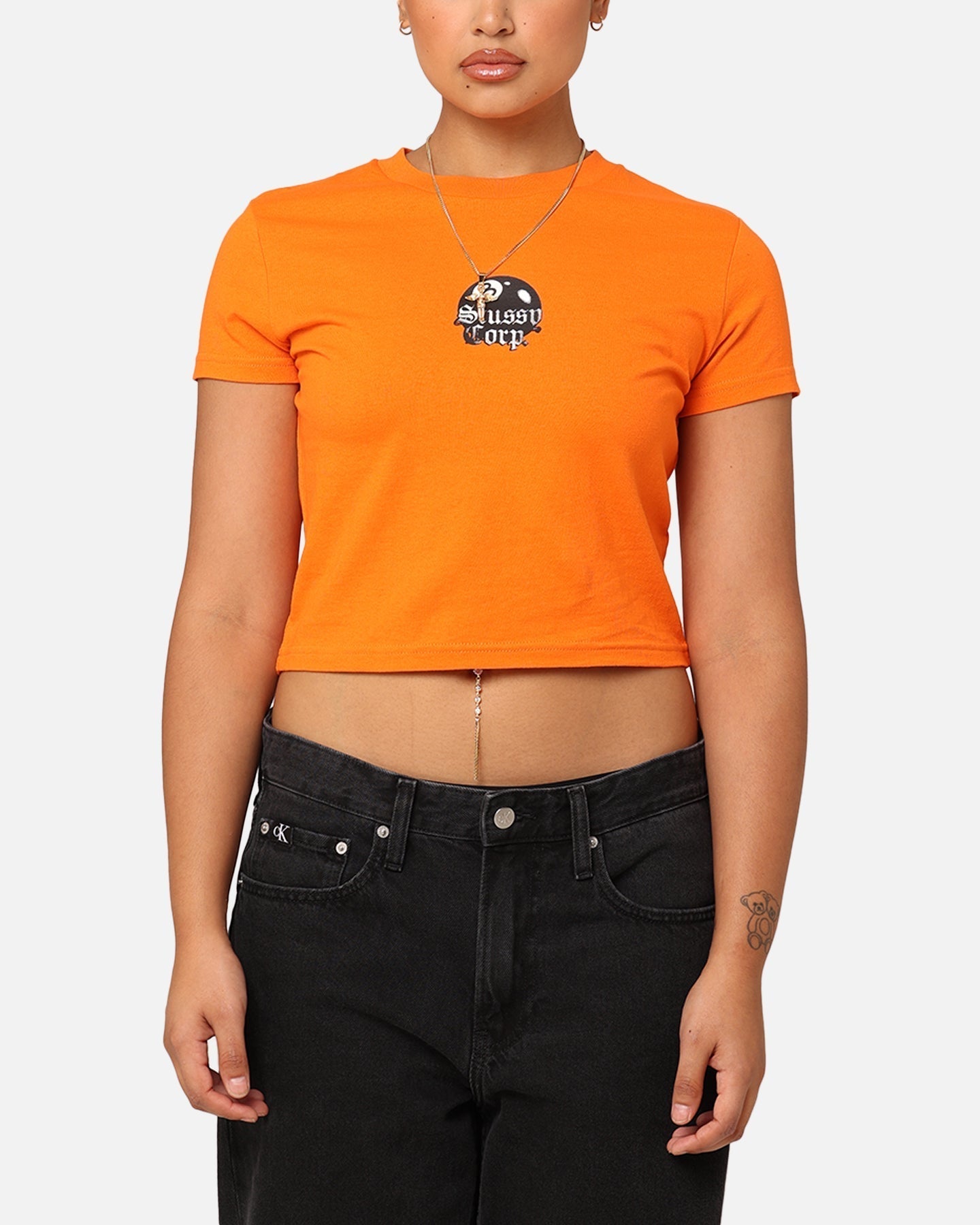 StÃ¼ssy Women's 8 Ball Corp Slim T-Shirt Coral