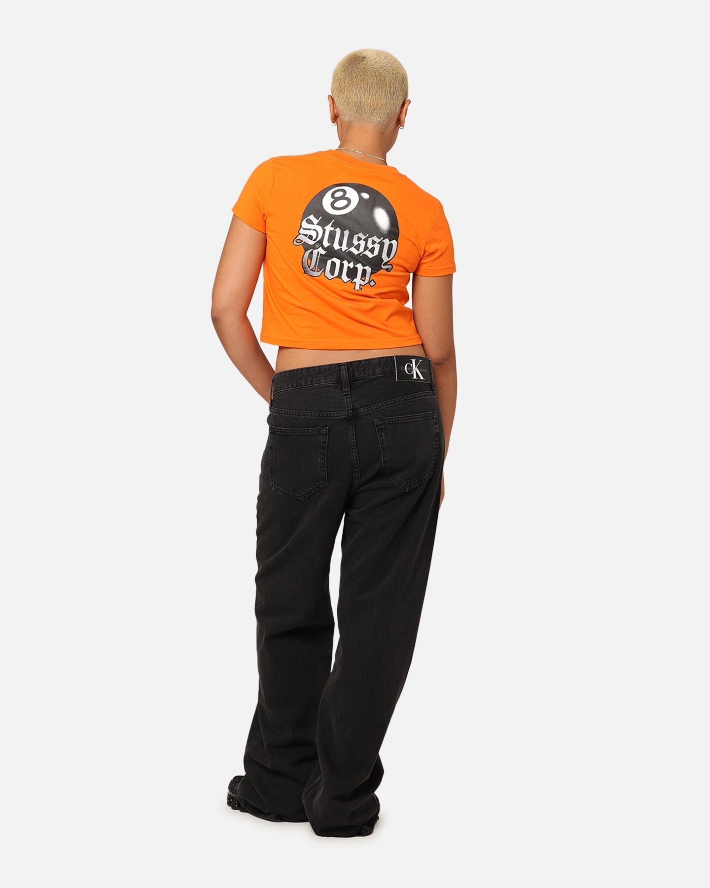 Stã¼ssy Women's 8 Ball Corp Slim T-shirt Coral