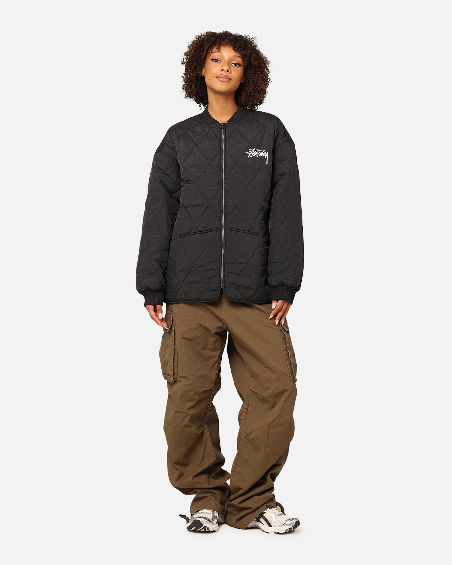 StÃ¼ssy Women's 8 Ball Quilted Jacket Black