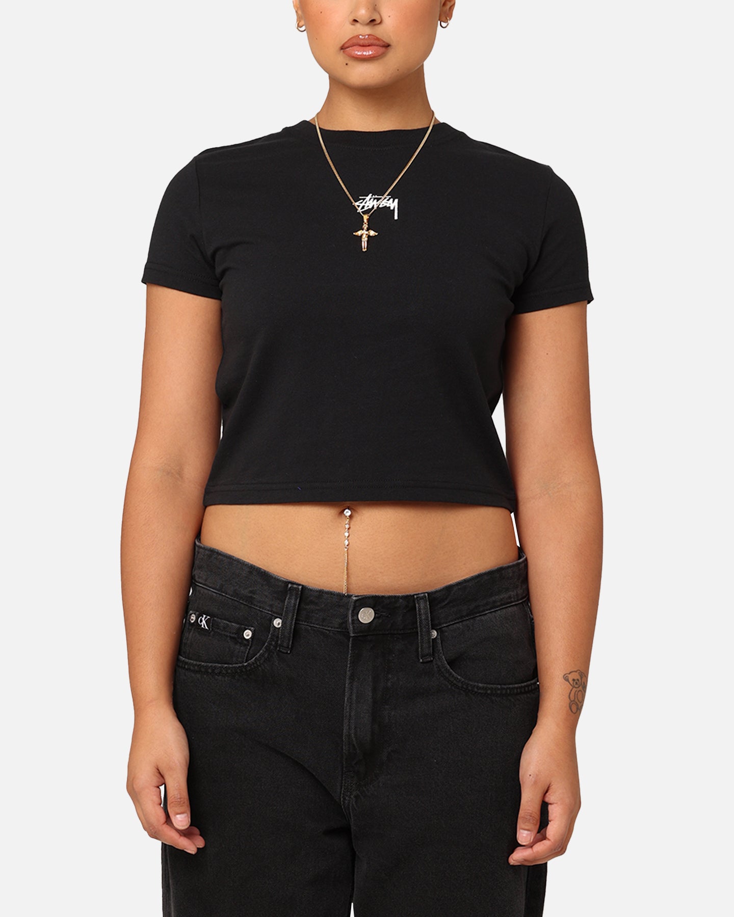 StÃ¼ssy Women's Fuzzy Dice Slim T-Shirt Black