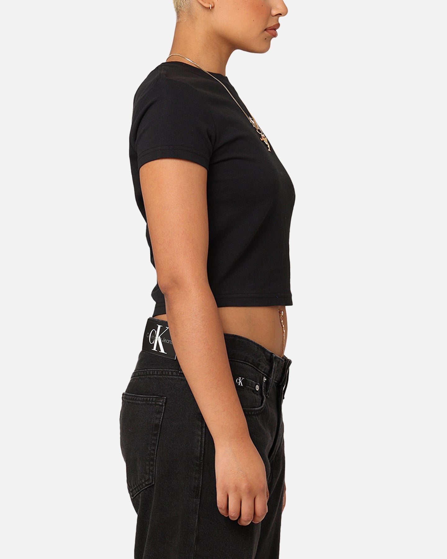 StÃ¼ssy Women's Fuzzy Dice Slim T-Shirt Black