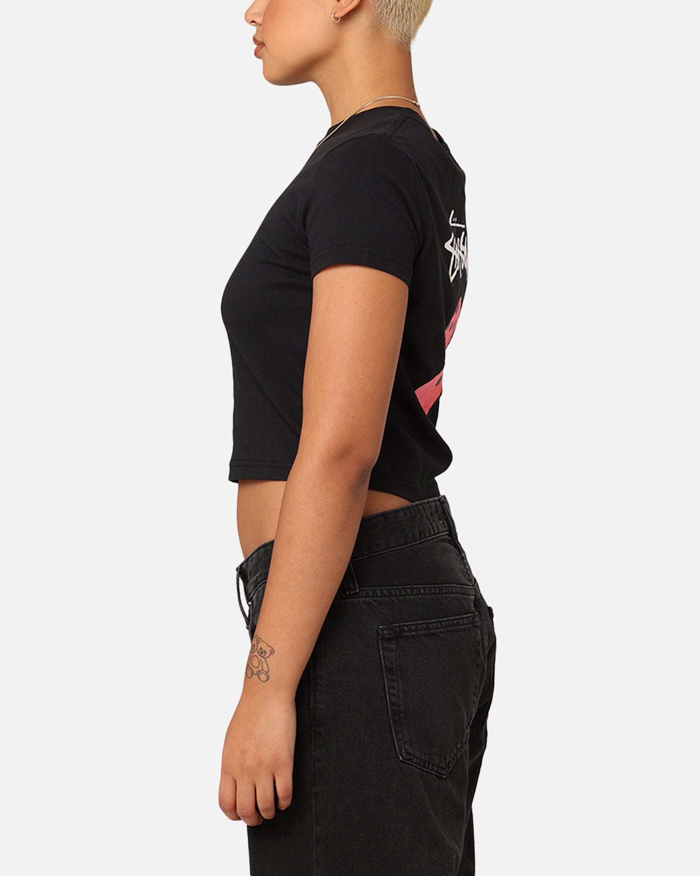 StÃ¼ssy Women's Fuzzy Dice Slim T-Shirt Black