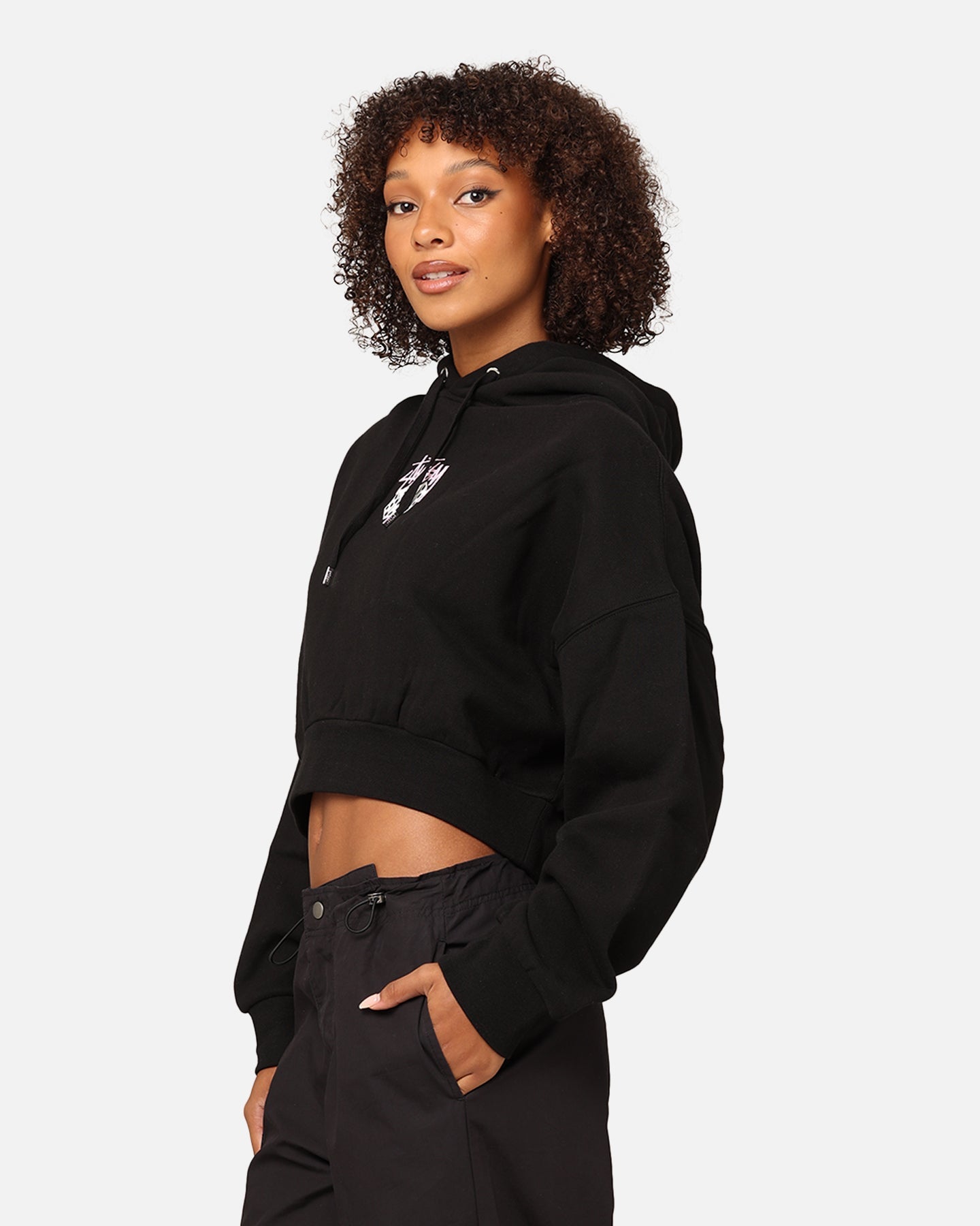 Stã H¼ Losses Pair vu Dice Cropted Hoodie schwaarz