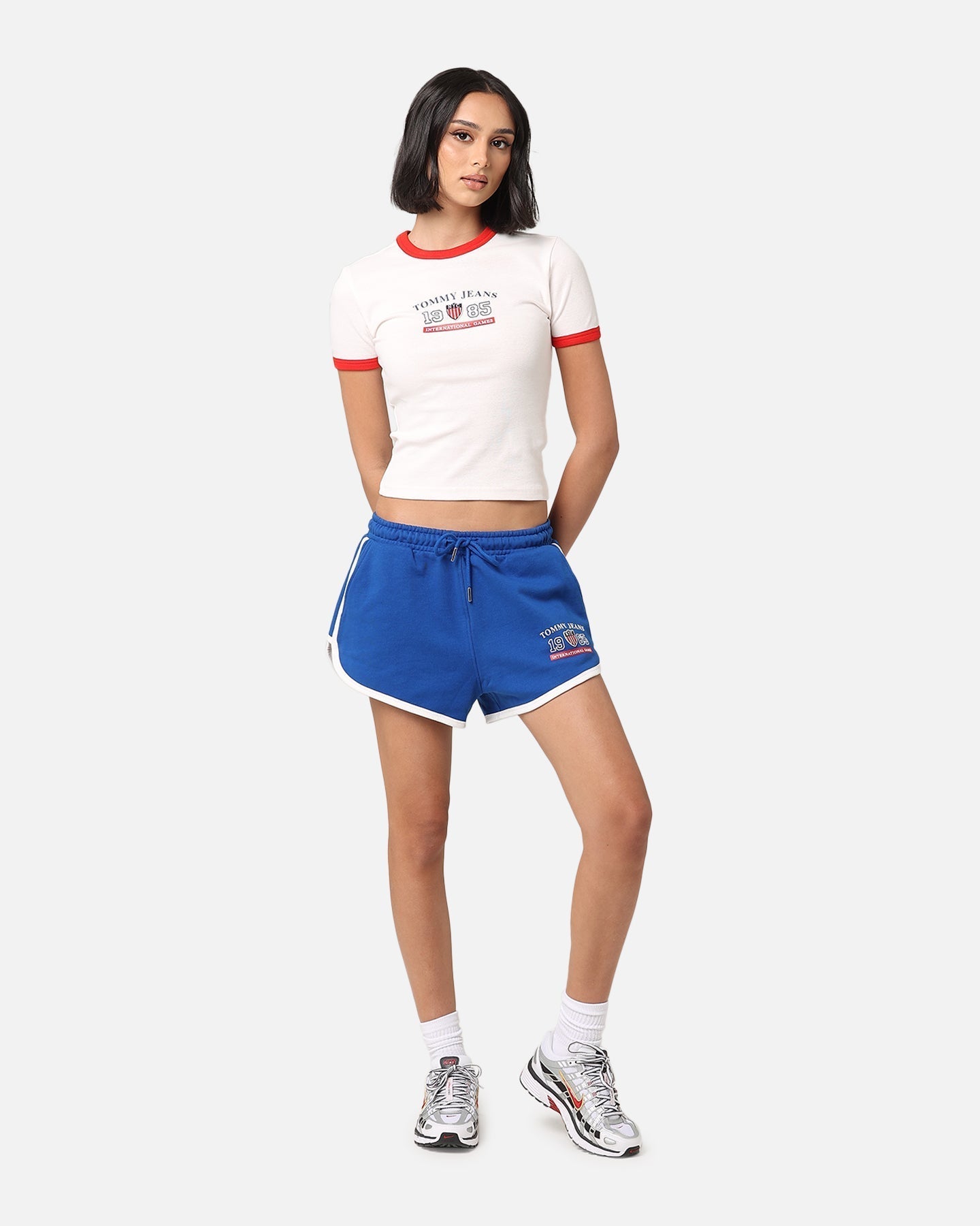 Tommy Jeans Frauen TJW Archivspiele Ringer T-Shirt Antike Weiß