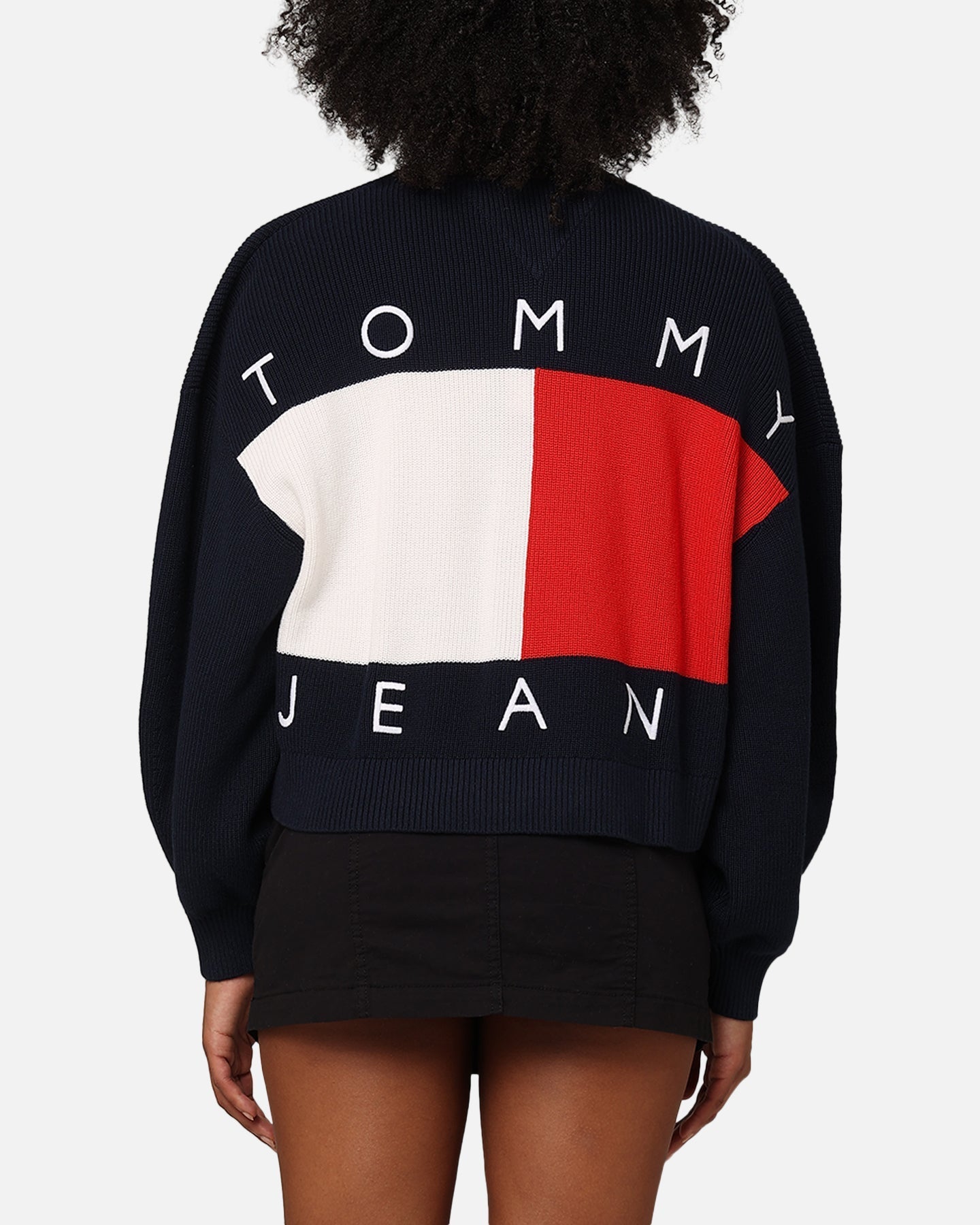 Tommy Jeans Kvinners TJW Flag Badge Cardigan Dark Night Navy