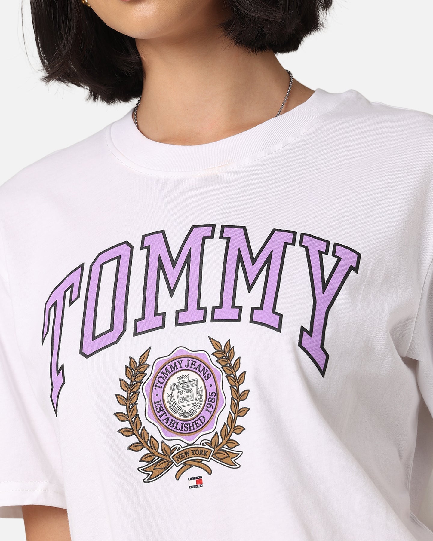 Tommy Jeans pentru femei TJW relaxat varsity tricou sport alb