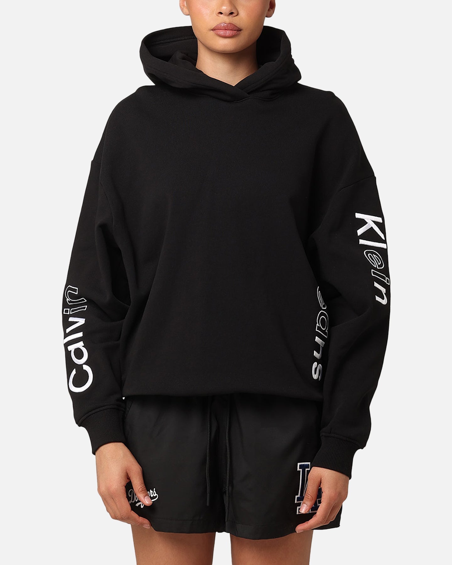 Calvin Klein Kvinners multi -plasseringslogo Hoodie Black