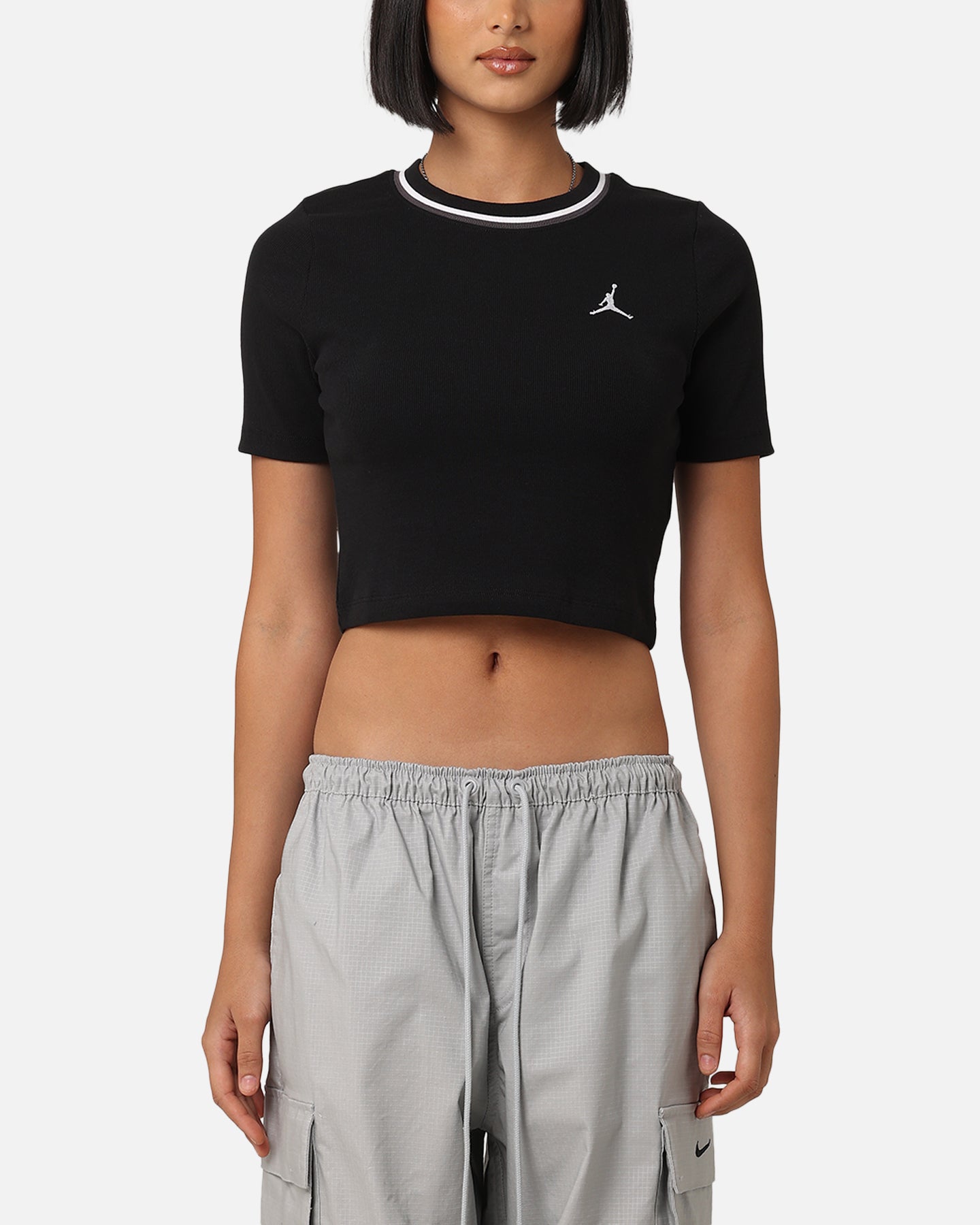 Jordan Women's Cropped Knit Top Black/White