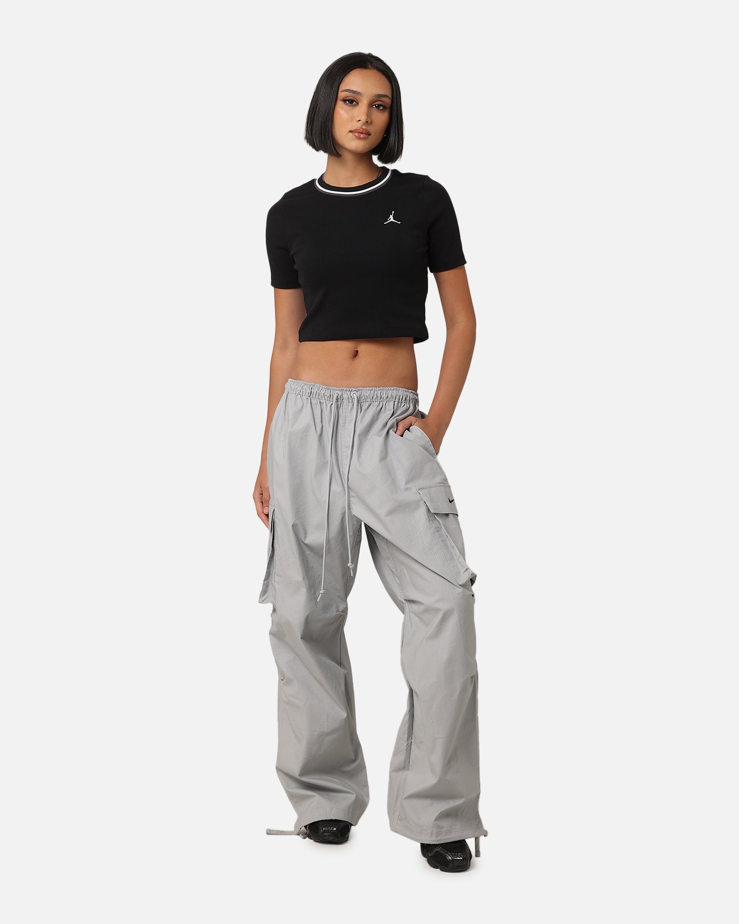 Jordan Women's Cropped Knit Top Black/White