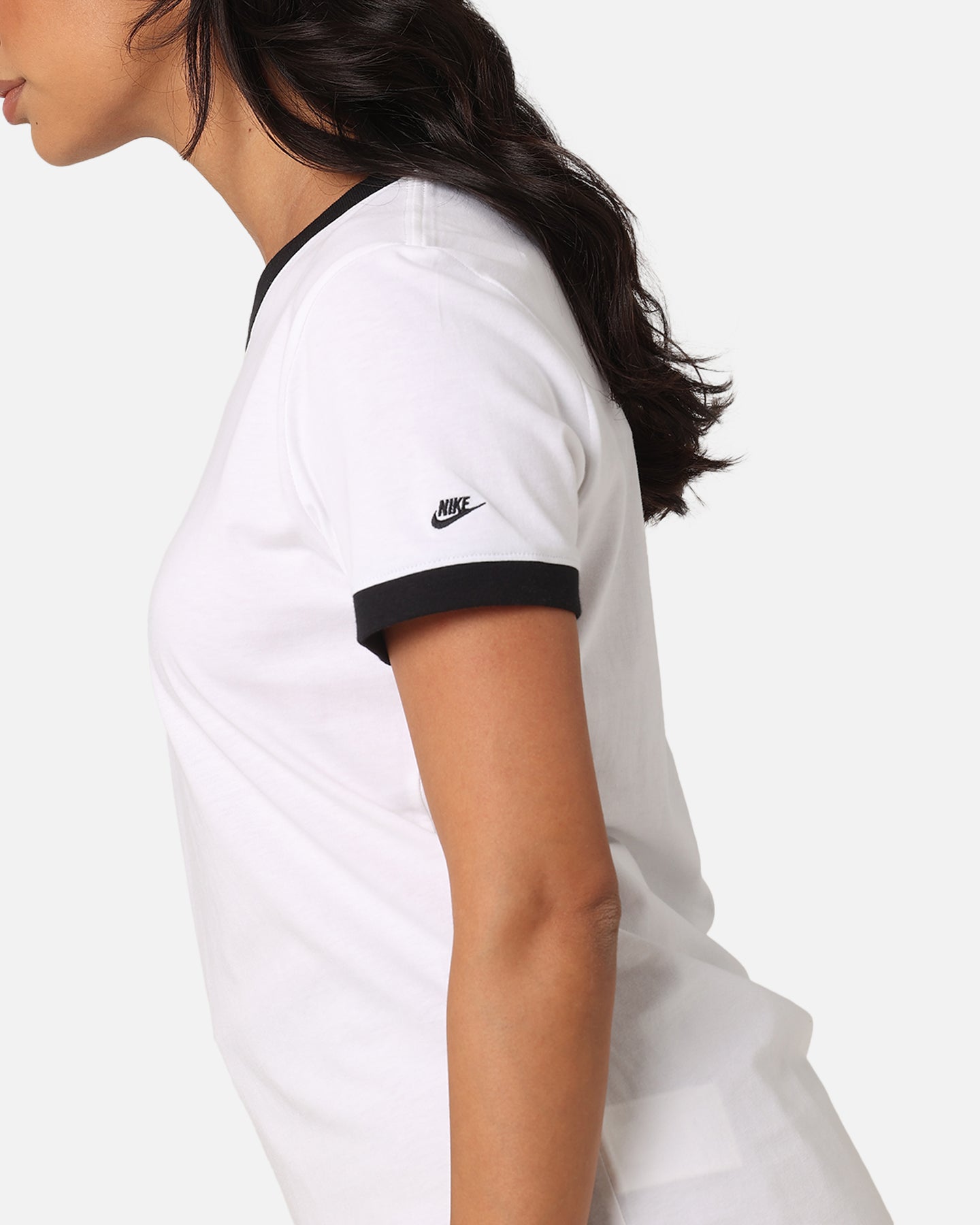 Nike dames sportkleding Ringer T-shirt wit/zwart