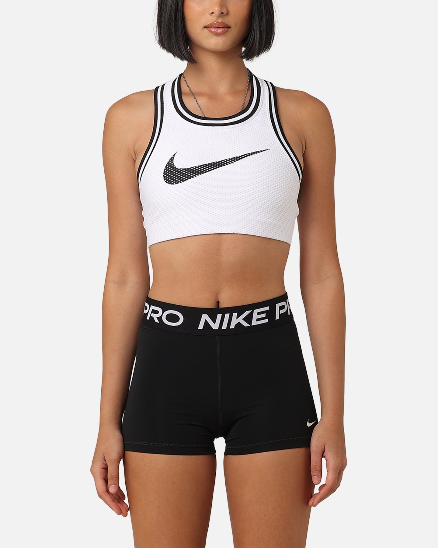 Nike kvinnors tröja sportbh vit/svart