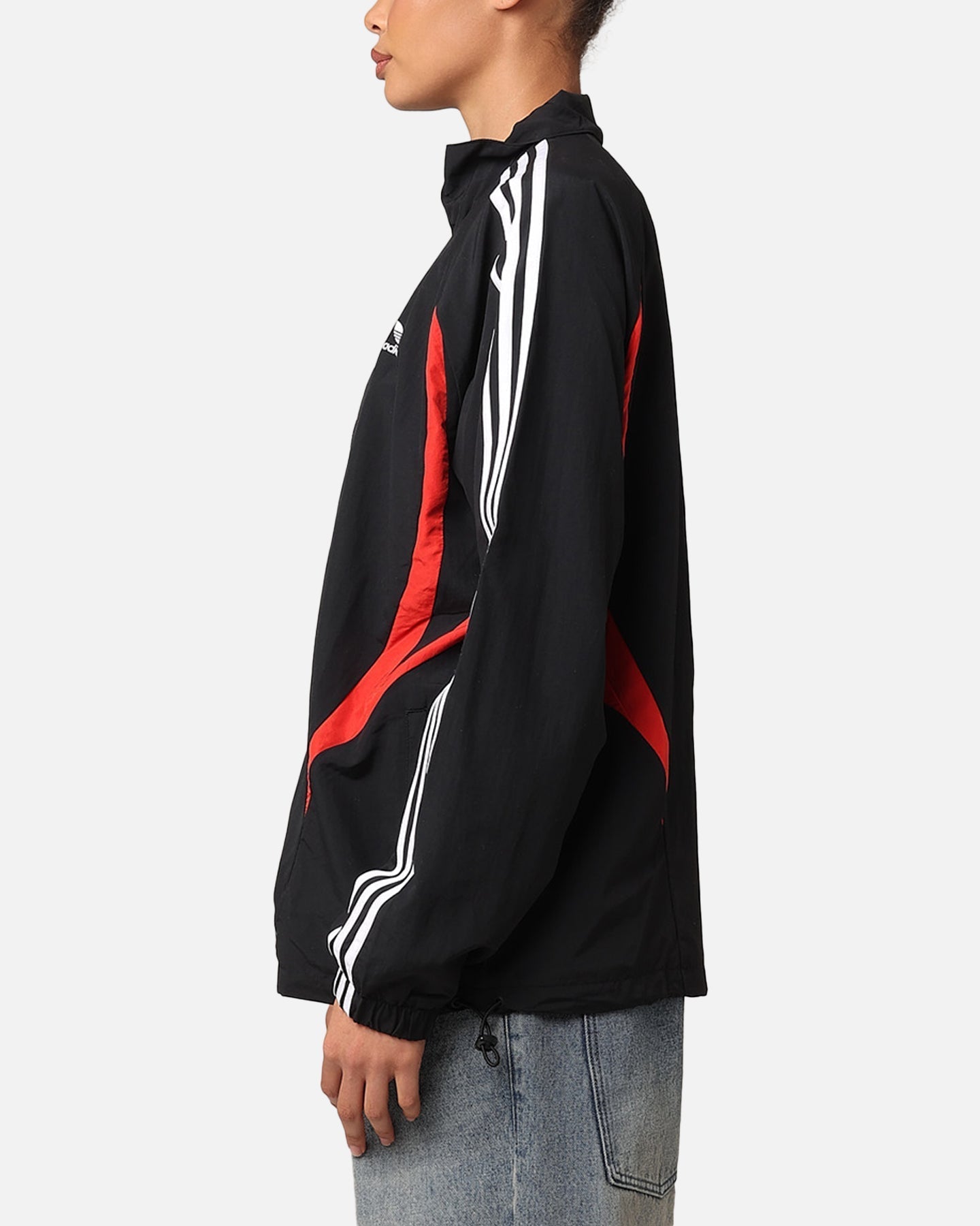 Veste de piste d'archives adidas noir / meilleur écarlate