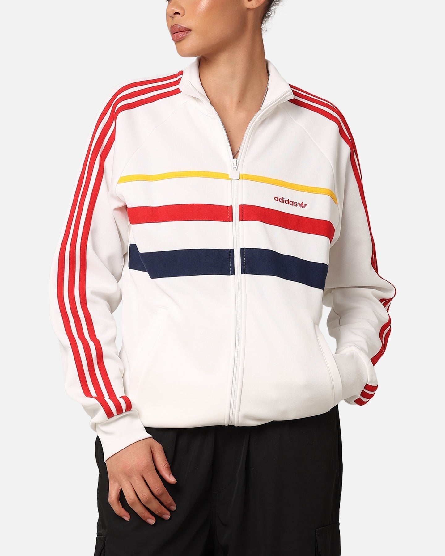 Adidas éischt Streckjacket Wolleken wäiss