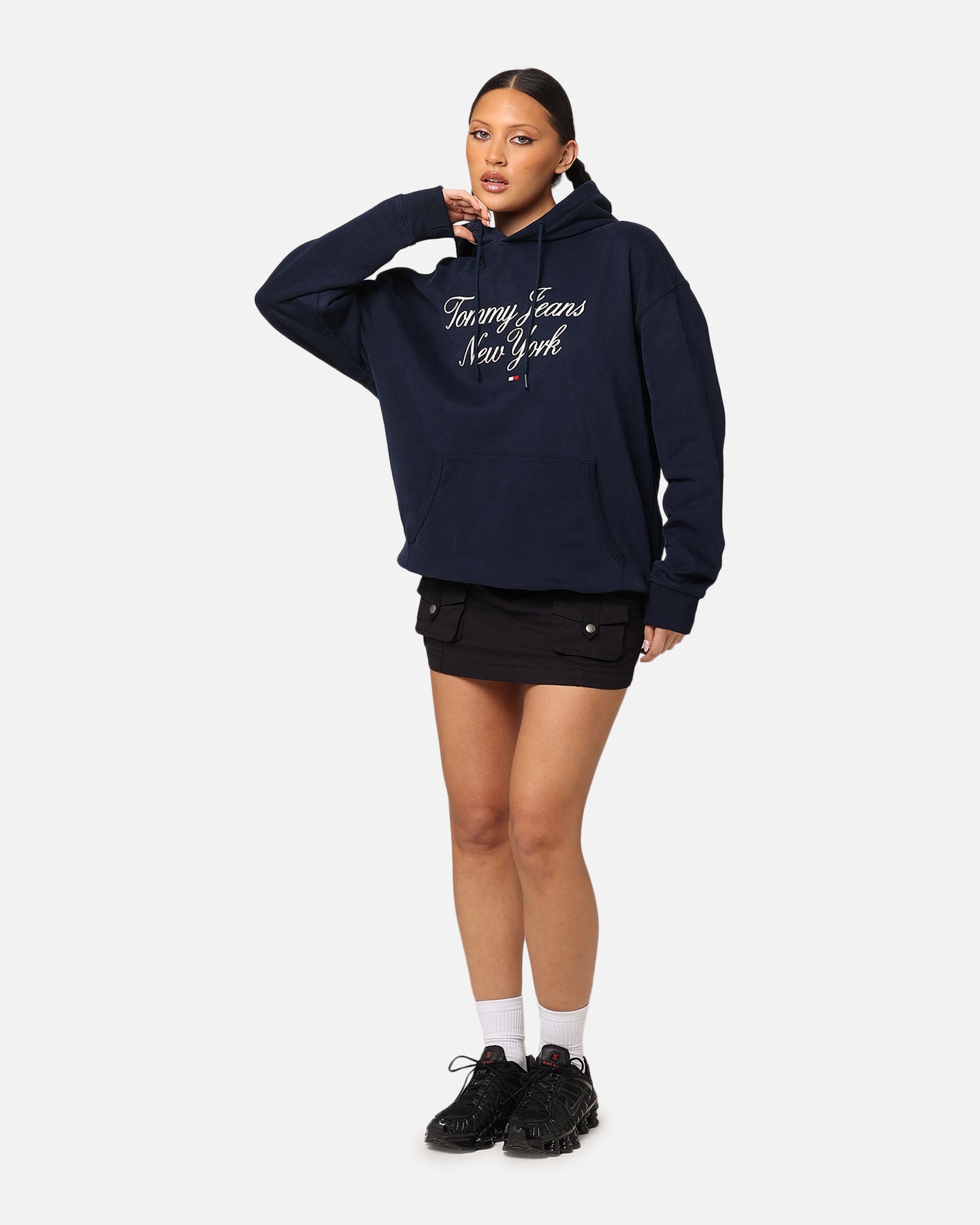 Tommy Jeans Tjm Luxe Serif Relax Hoodie Dark Night Navy Navy