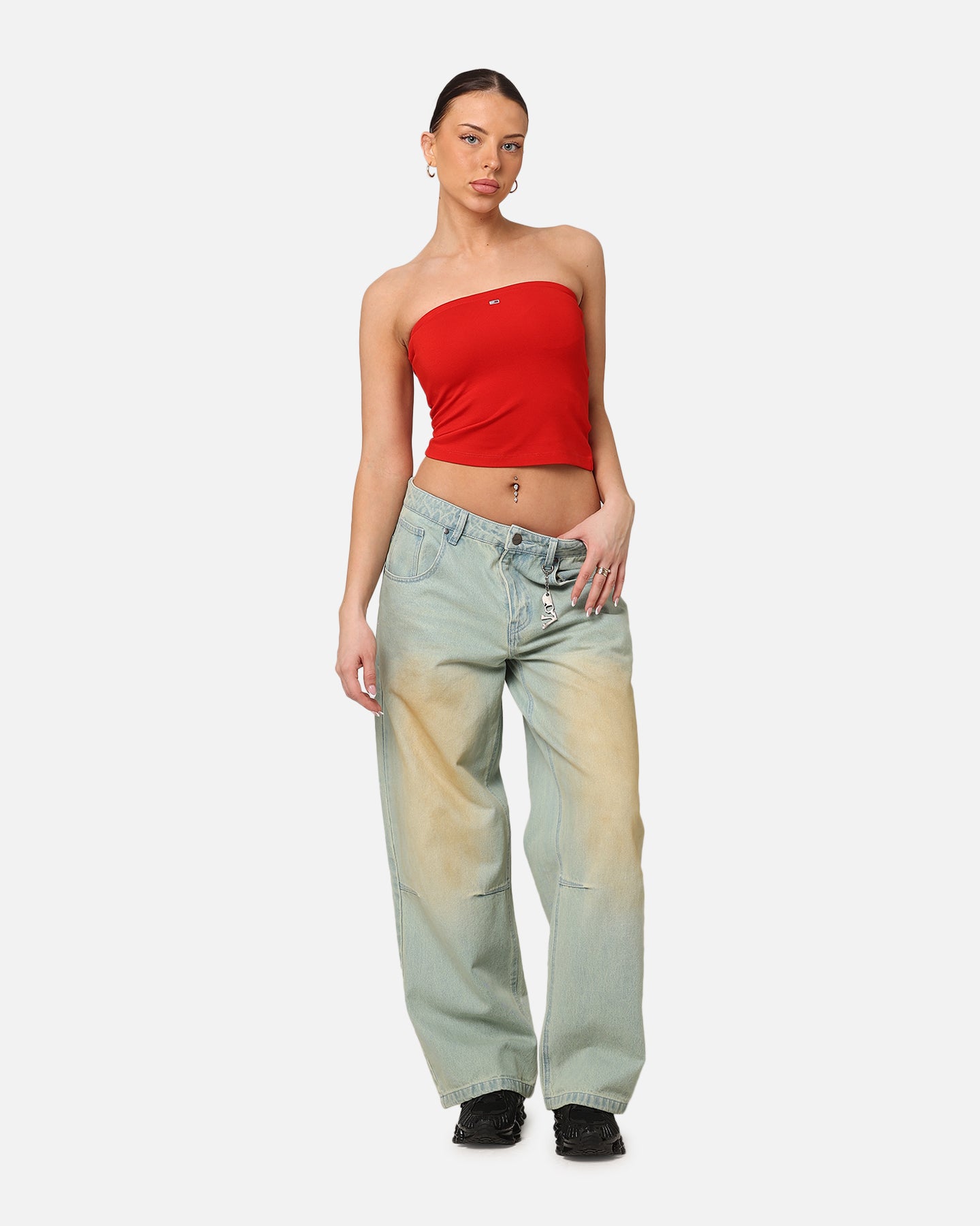 Tommy Jeans Ženske TJW Slim Essential Tube Top Deep Crimson