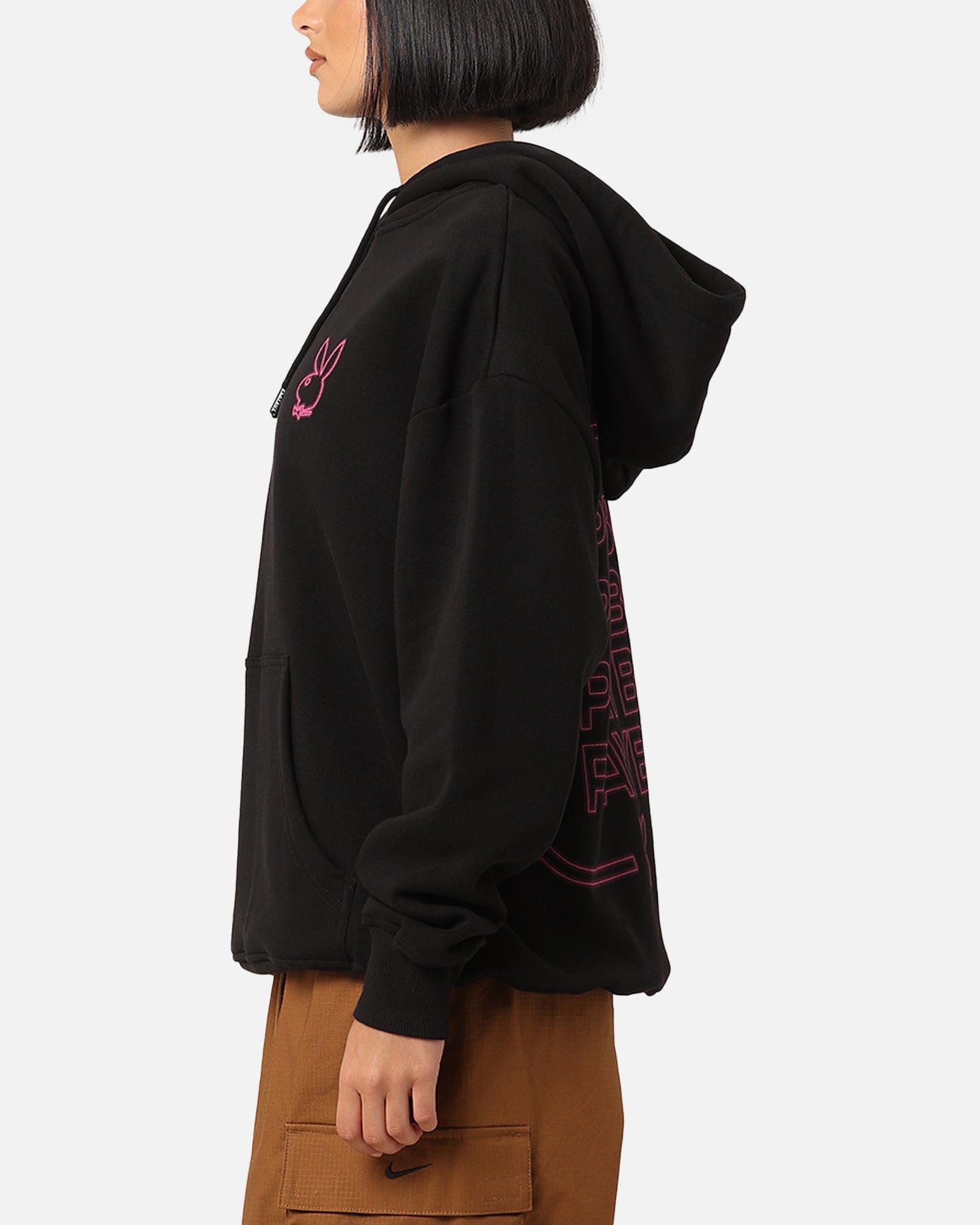 Playboy Neon Stack Hoodie Black/Pink