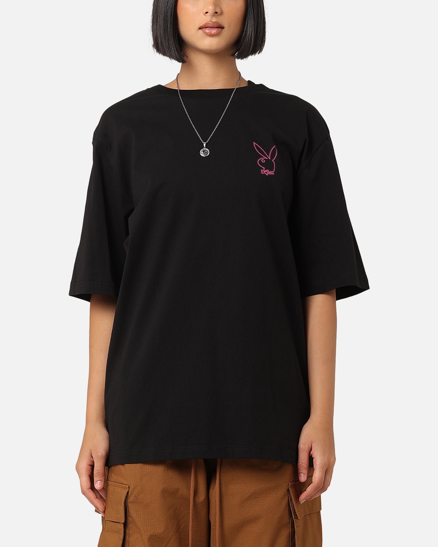 Playboy Neon Stack T-Shirt Black/Pink