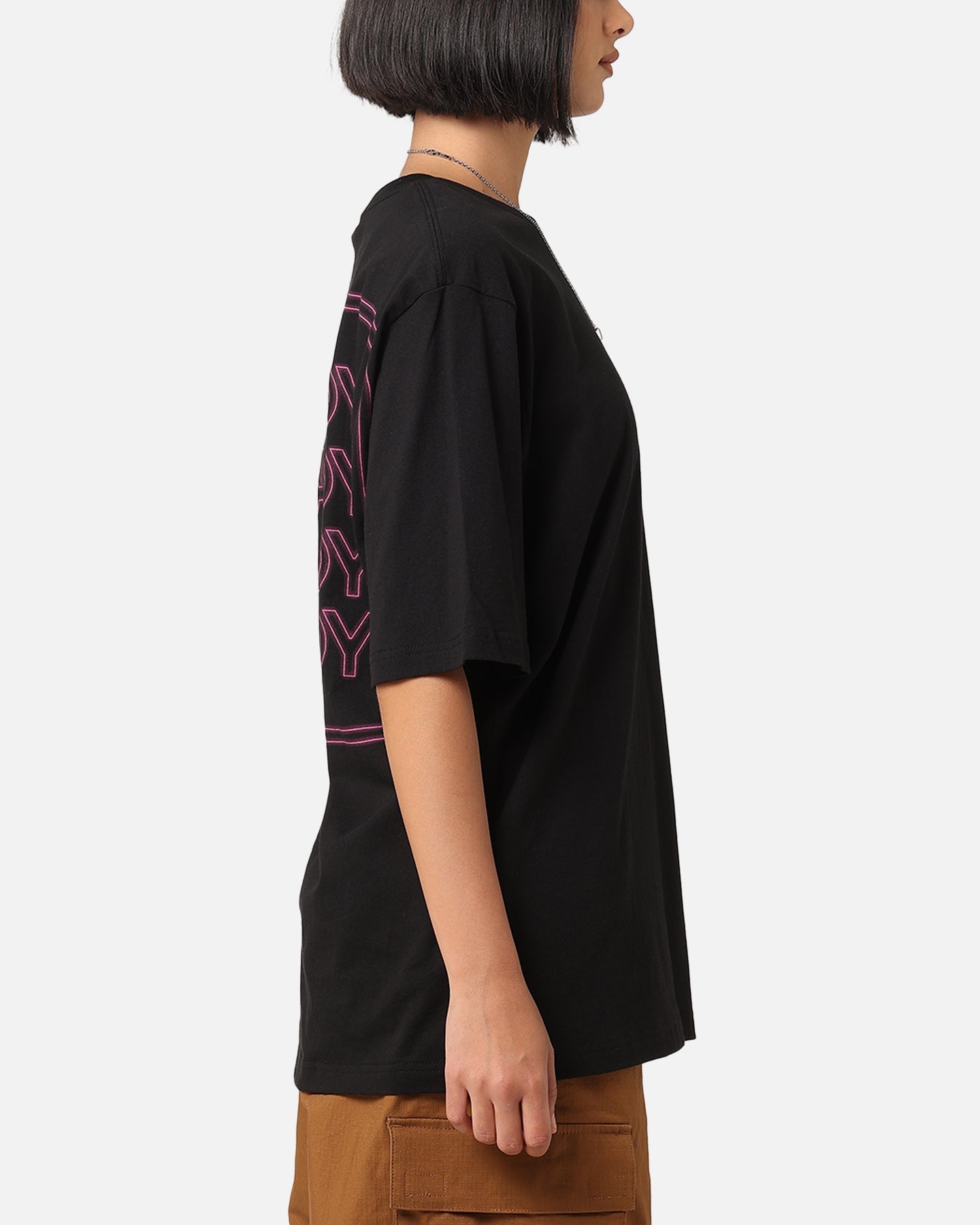 Playboy neon stack t-shirt svart/rosa