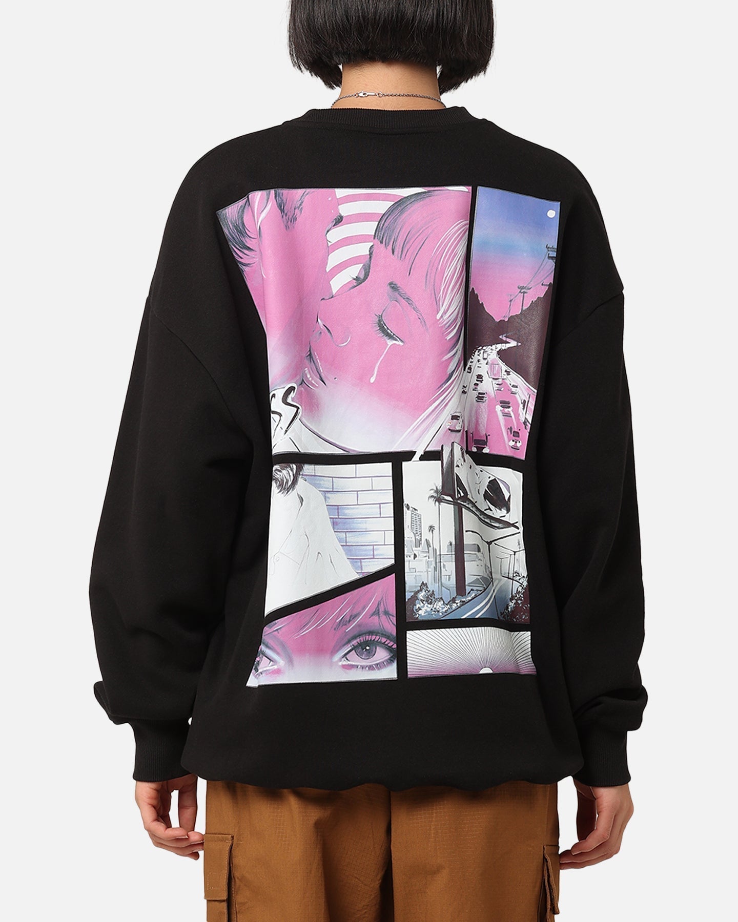 Playboy the Kiss Crewneck sort/lyserød