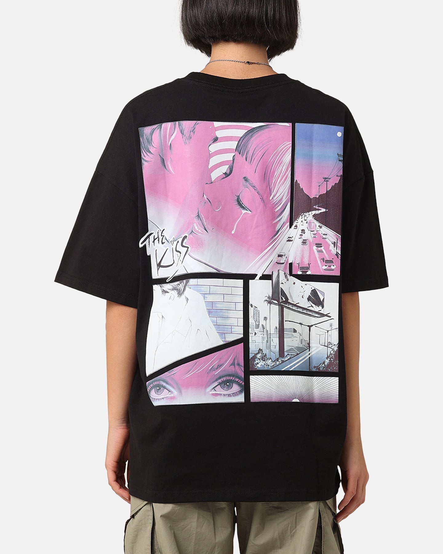 Playboy le t-shirt kiss noir / rose