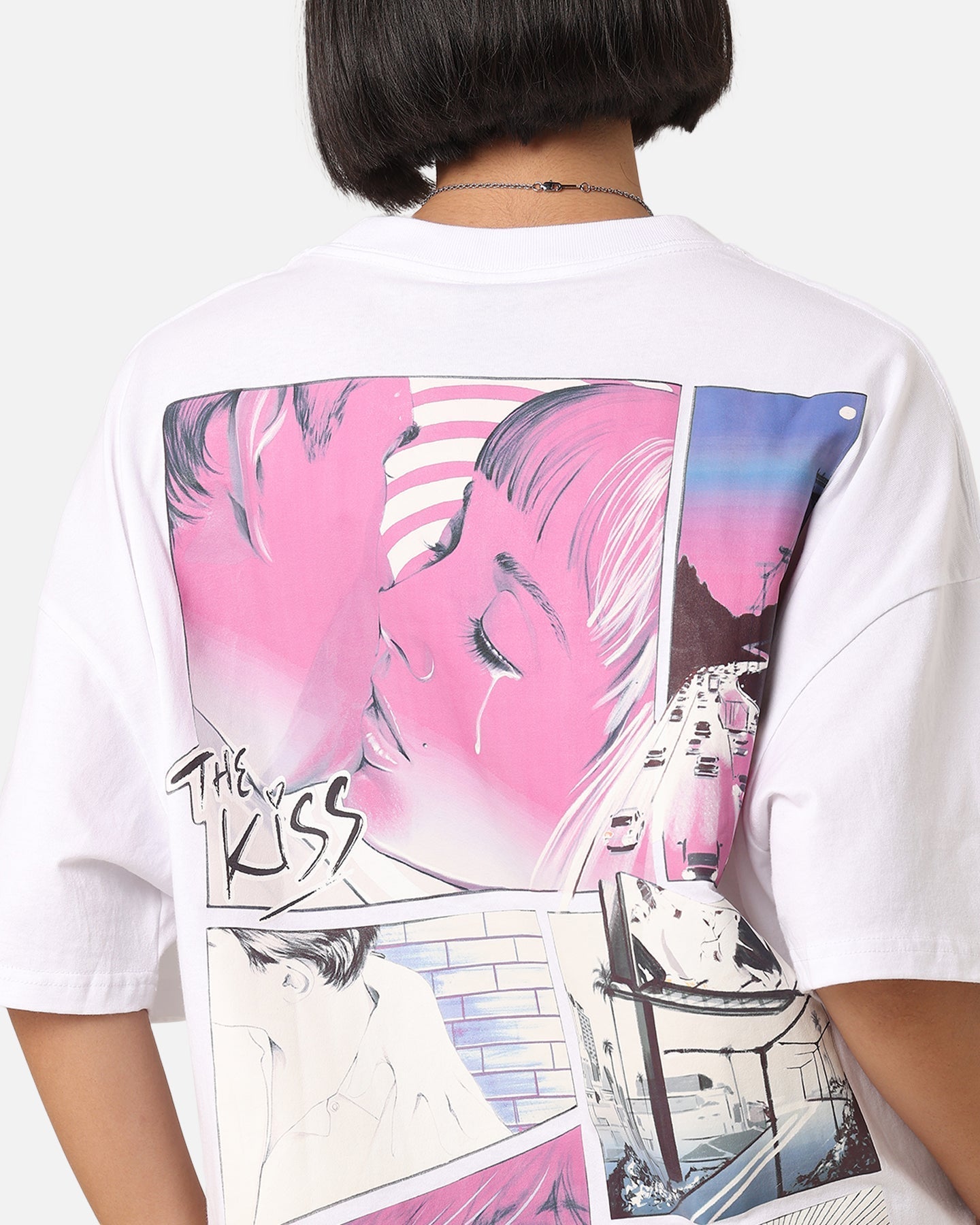 Playboy The Kiss T-Shirt White/Pink