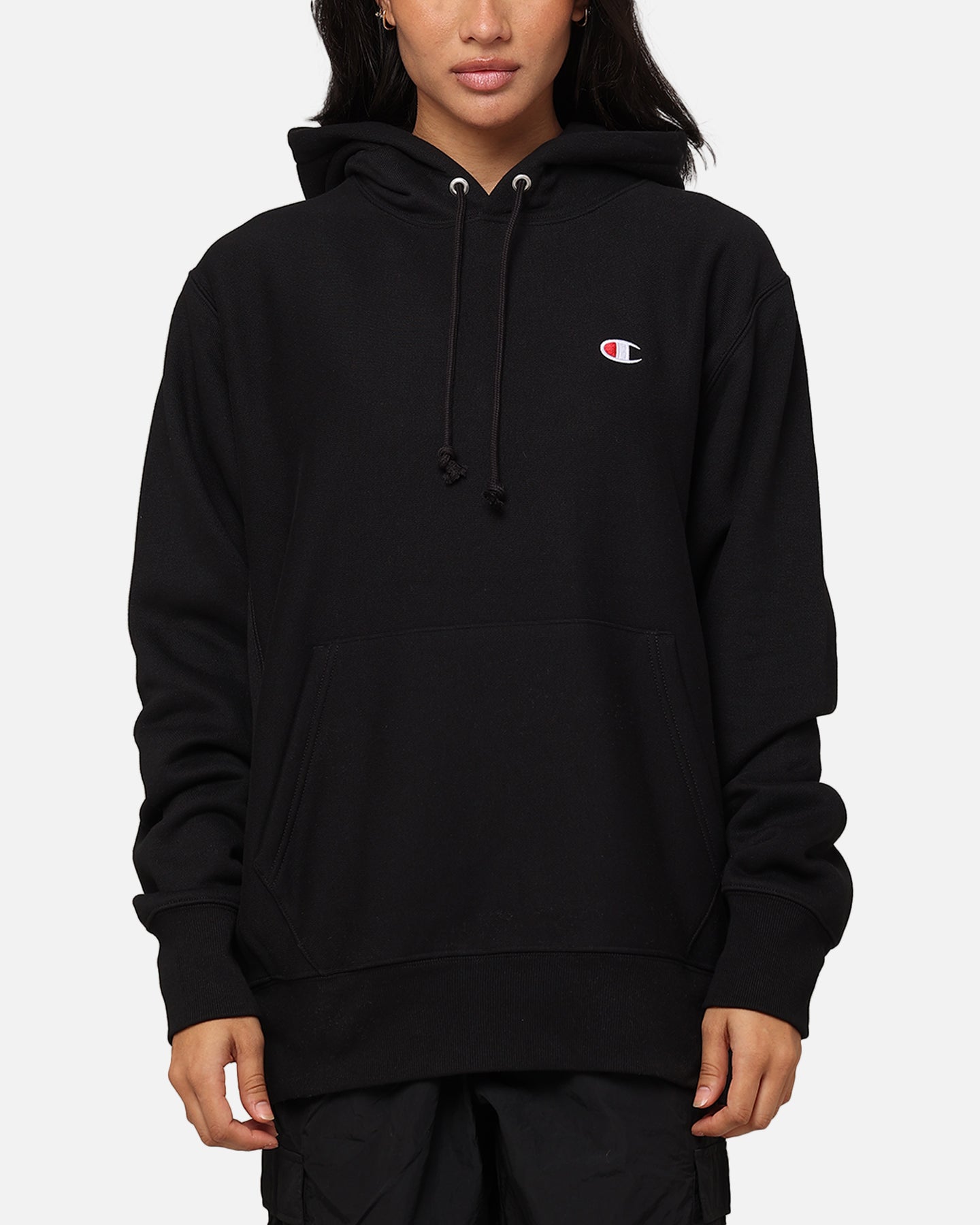 Čempionų atvirkštinis pynimas mažas C hoodie juodas