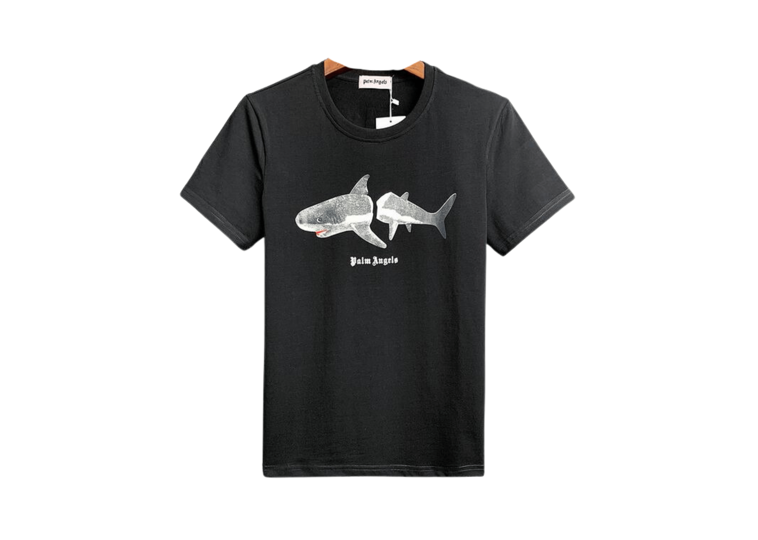 Up to 90 off - Palm Angels Clothing Palm Angels - Printed Logo 'Shark' Black T-Shirt