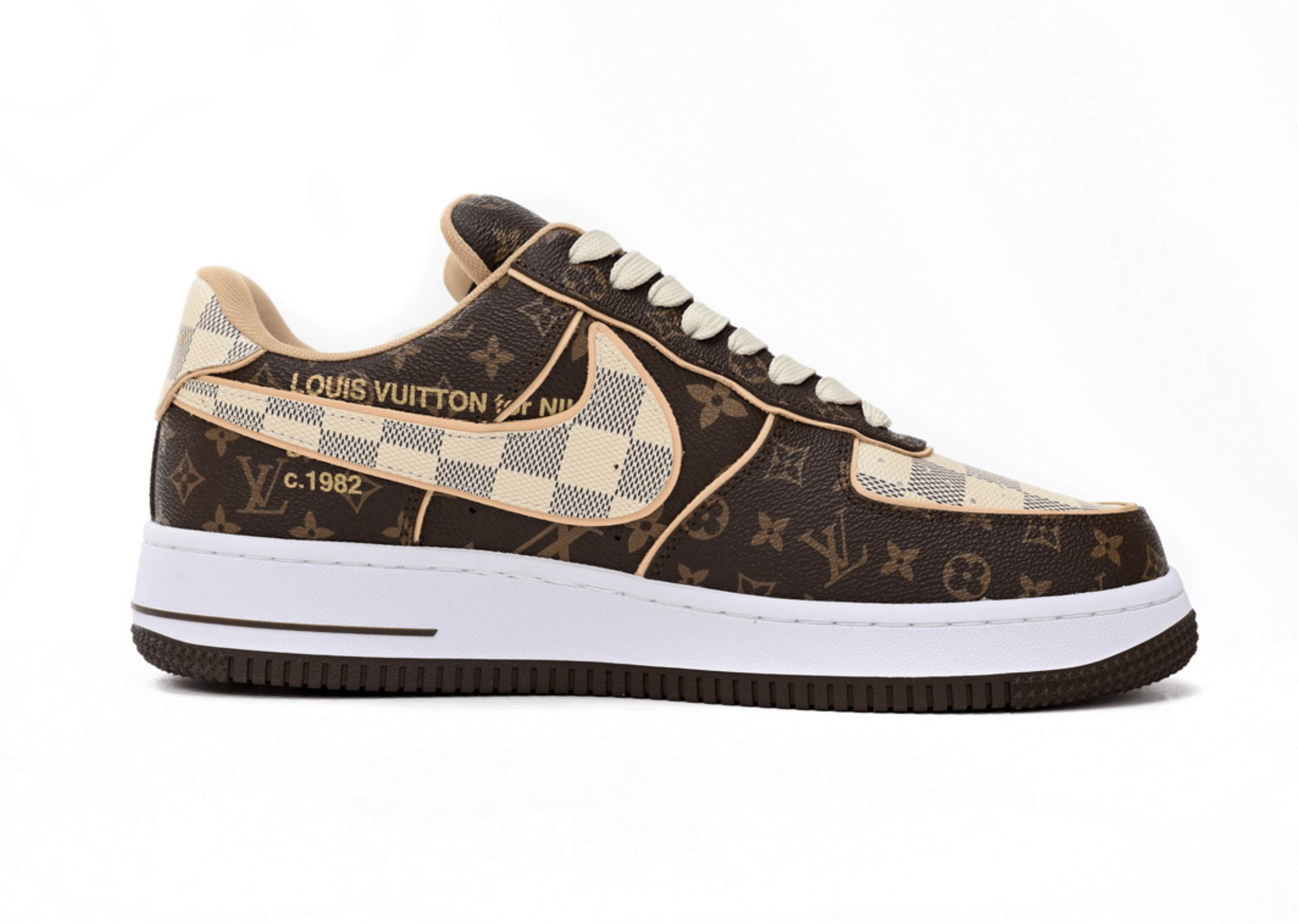 Up to 90 off - Nike Sneakers Nike Air Force 1 X Louis Vuitton Monogram Brown Damier Azur (Special Box Available)