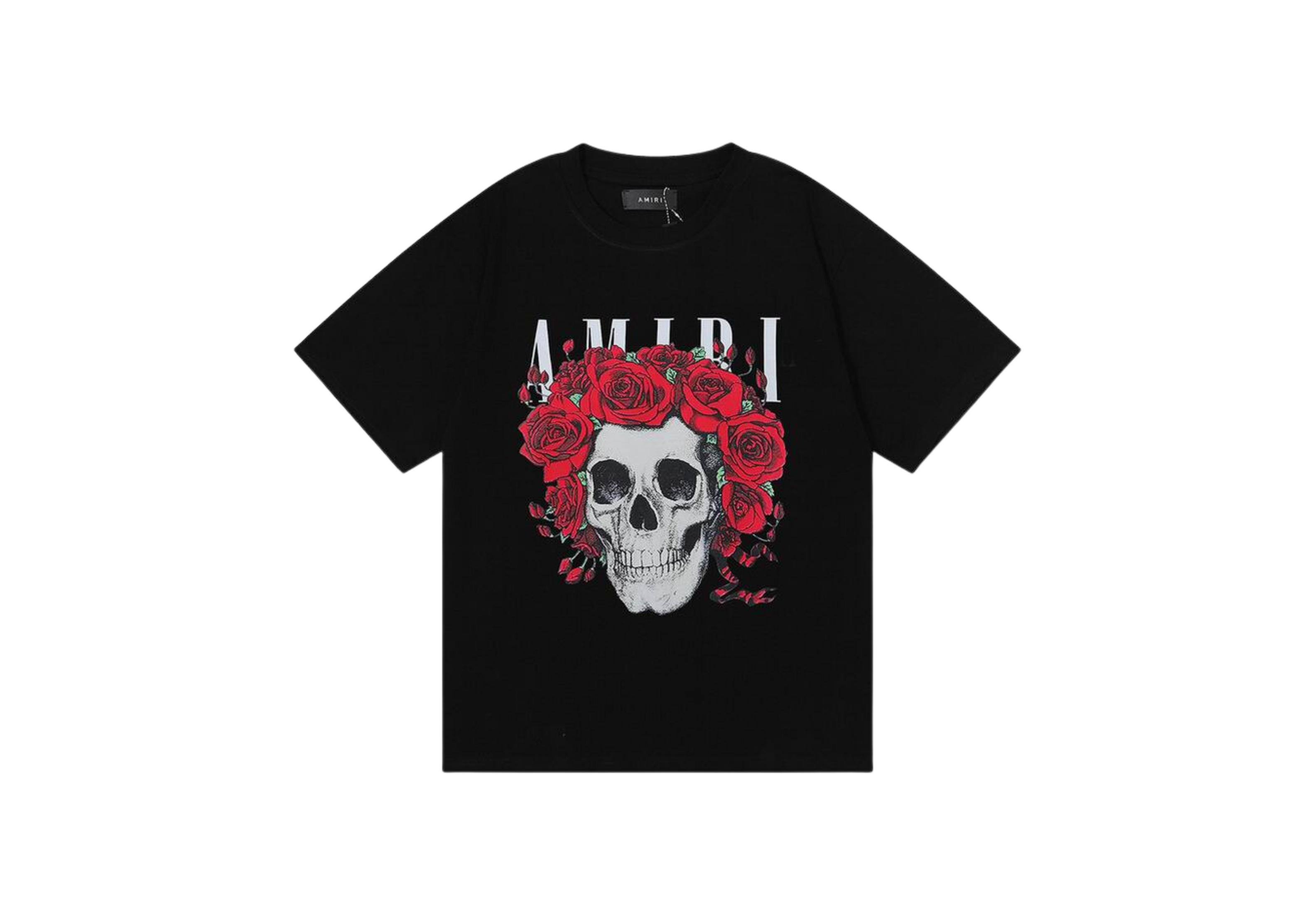 Amiri - gedréckte Rose Skelett schwaarz T-Shirt