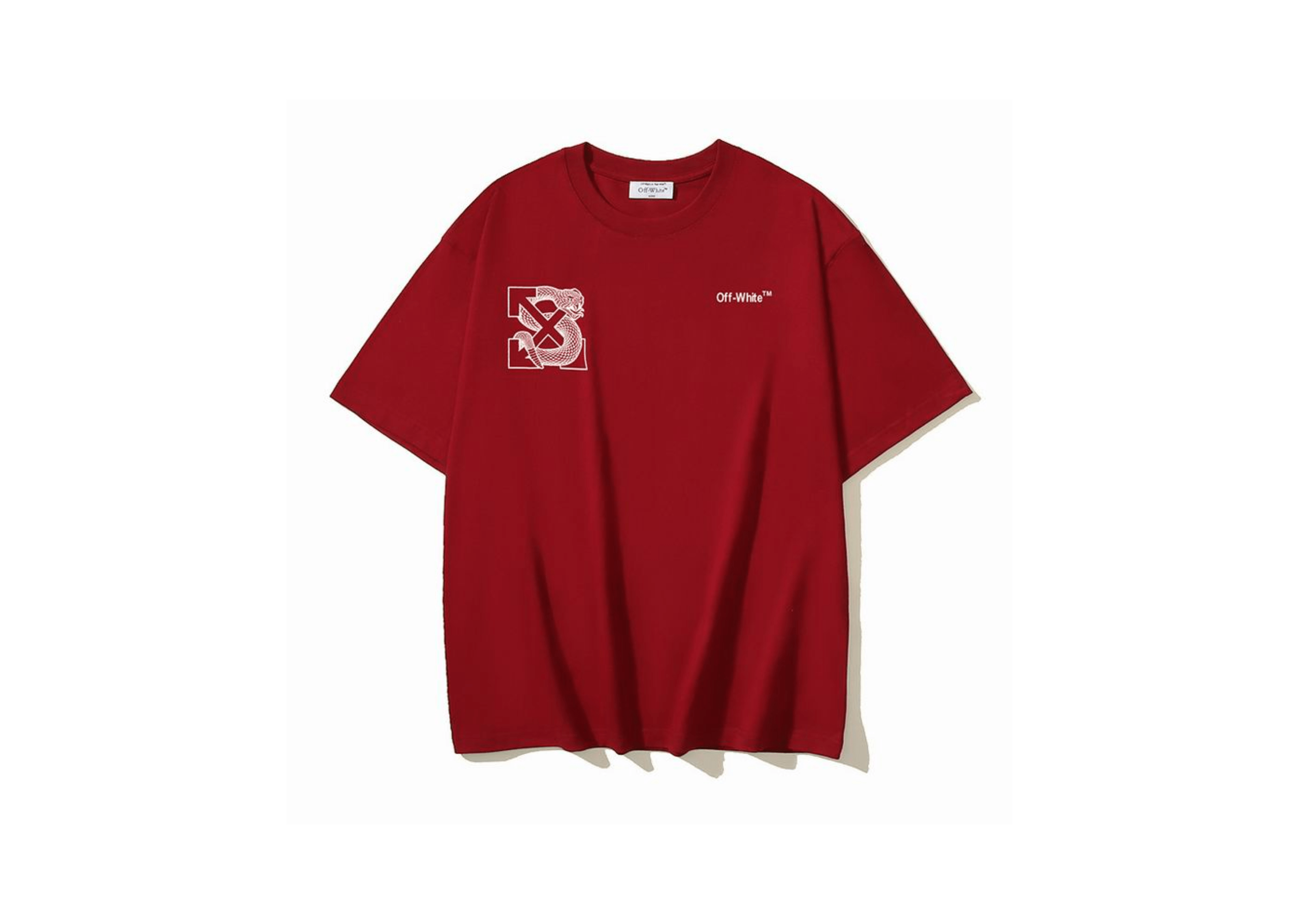 Up to 90 off - Off-White Clothing Off-White X Slb - Printed Arrow W/ Snake Red T-Shirt