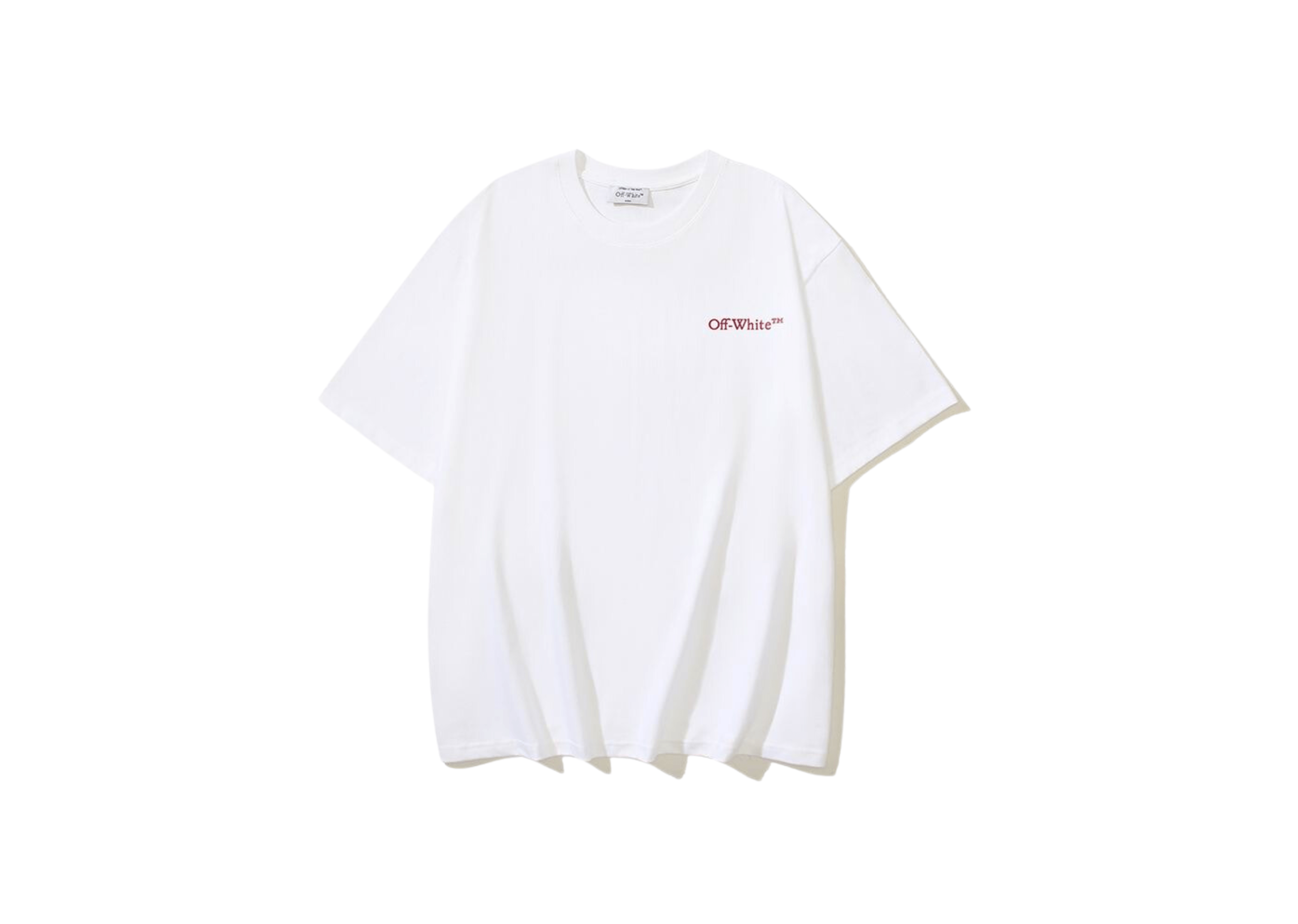 Up to 90 off - Off-White Clothing Off-White - Printed Red Logo 'Rec' White T-Shirt