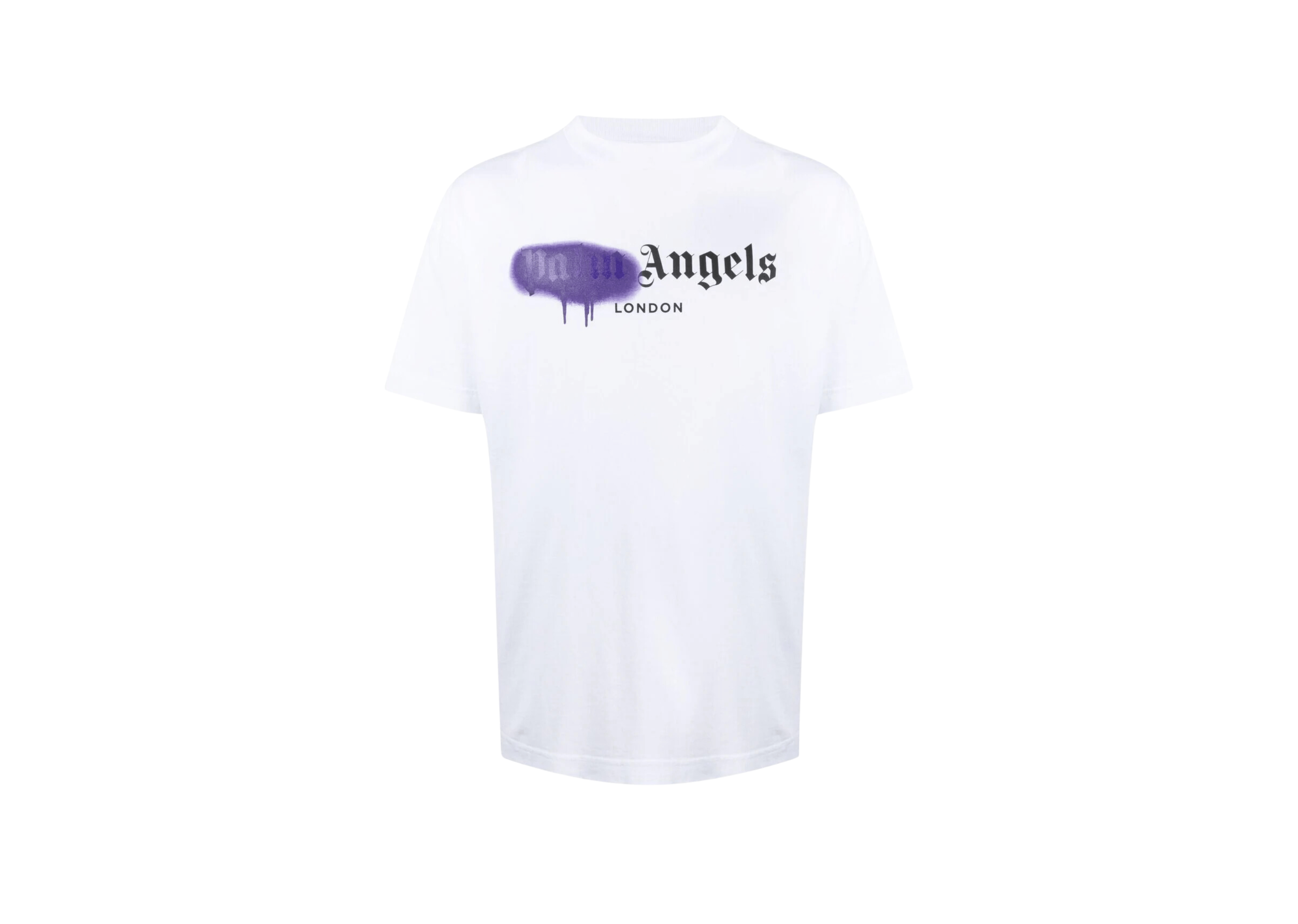 Up to 90 off - Palm Angels Clothing Palm Angels - Purple Sprayed London White T-Shirt