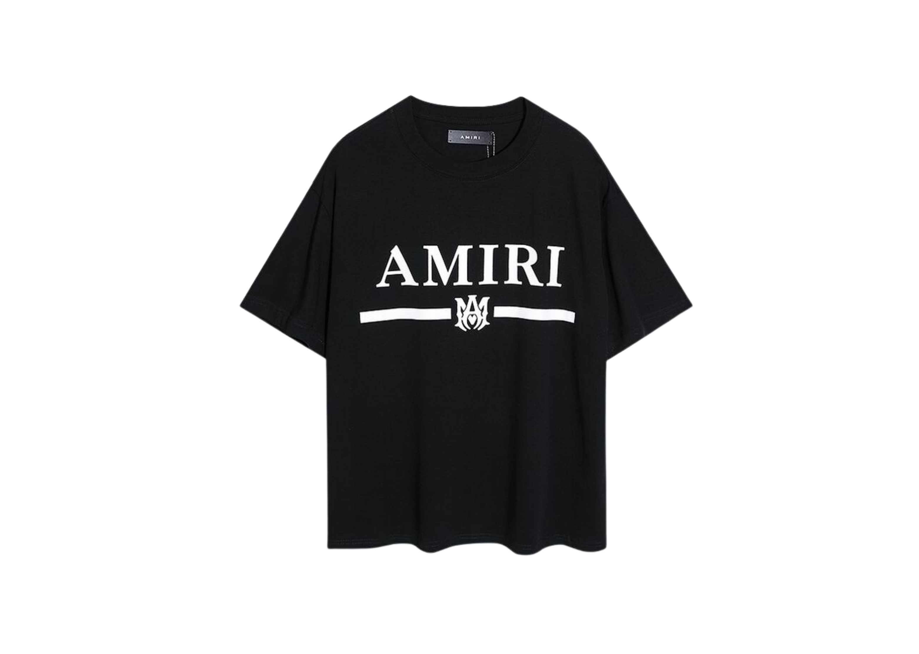 Amiri - T -shirt nera del logo frontale stampato