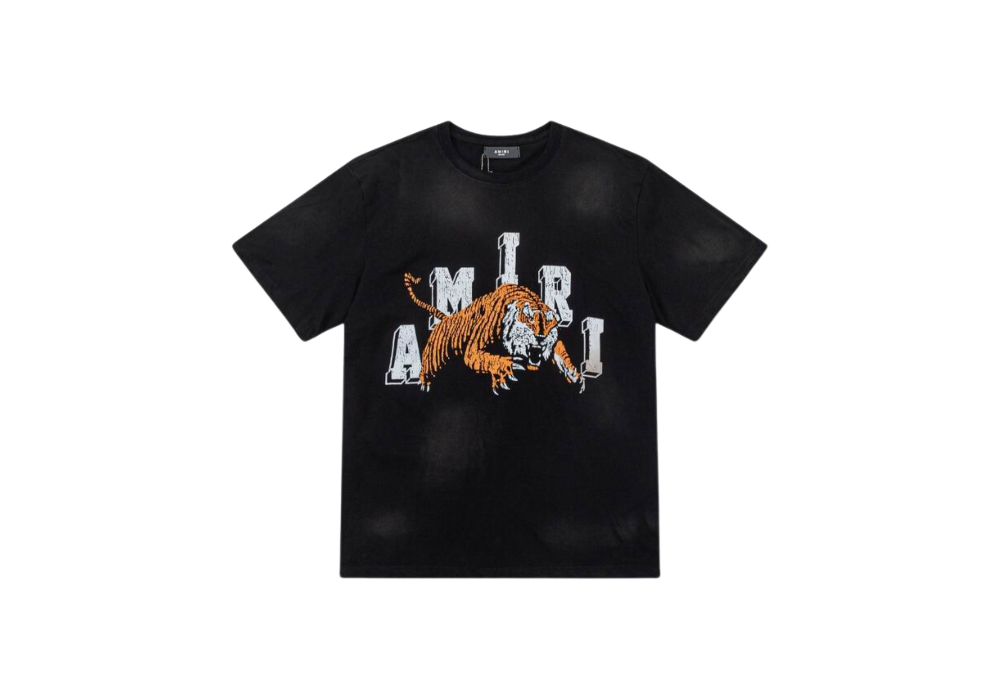 Amiri - Tryckt logotyp bleknade svart t -shirt