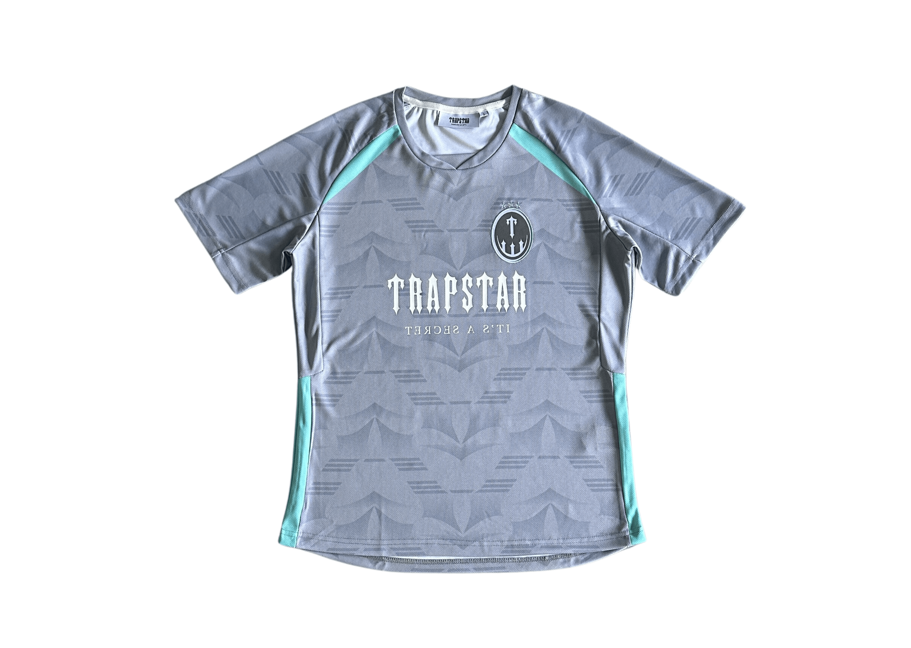 Up to 90 off - Trapstar Clothing TRAPSTAR - FOOTBALL GREY/SEA BLUE T-SHIRT