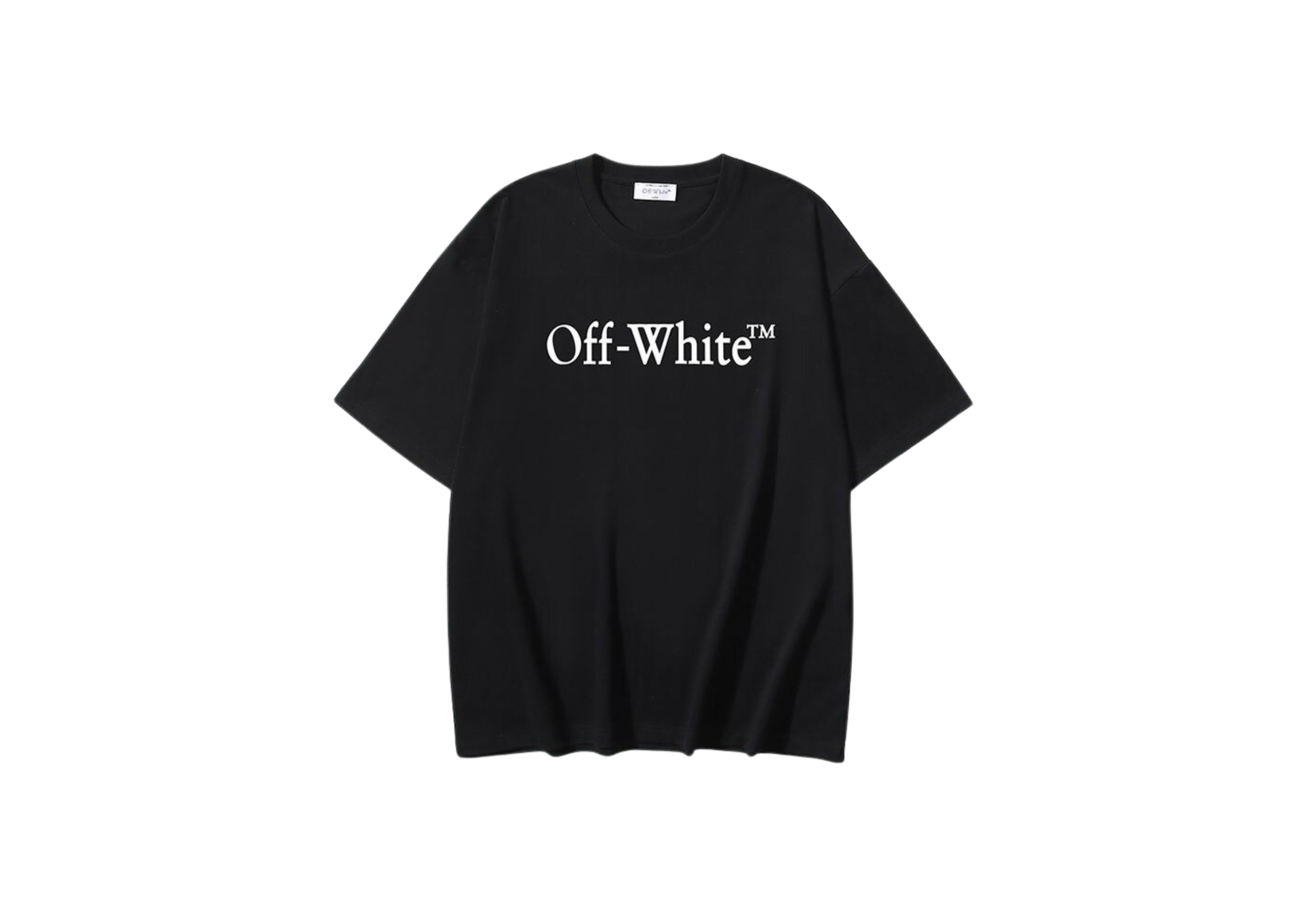 Up to 90 off - Off-White Clothing Off-White - Printed White Front Logo Black T-Shirt