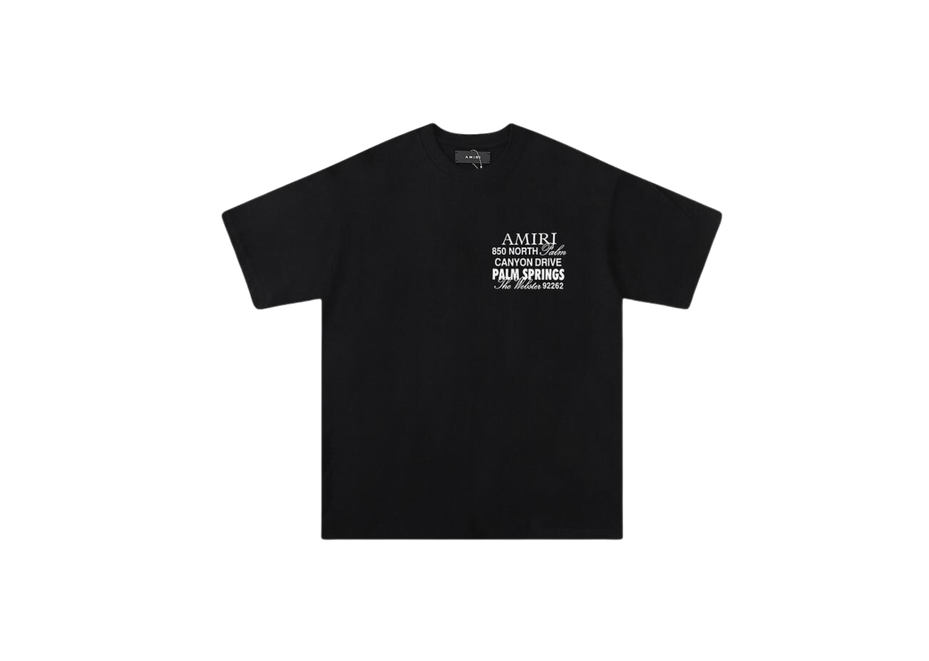 Amiri - gedréckte Palm Springs Logo Black T-Shirt