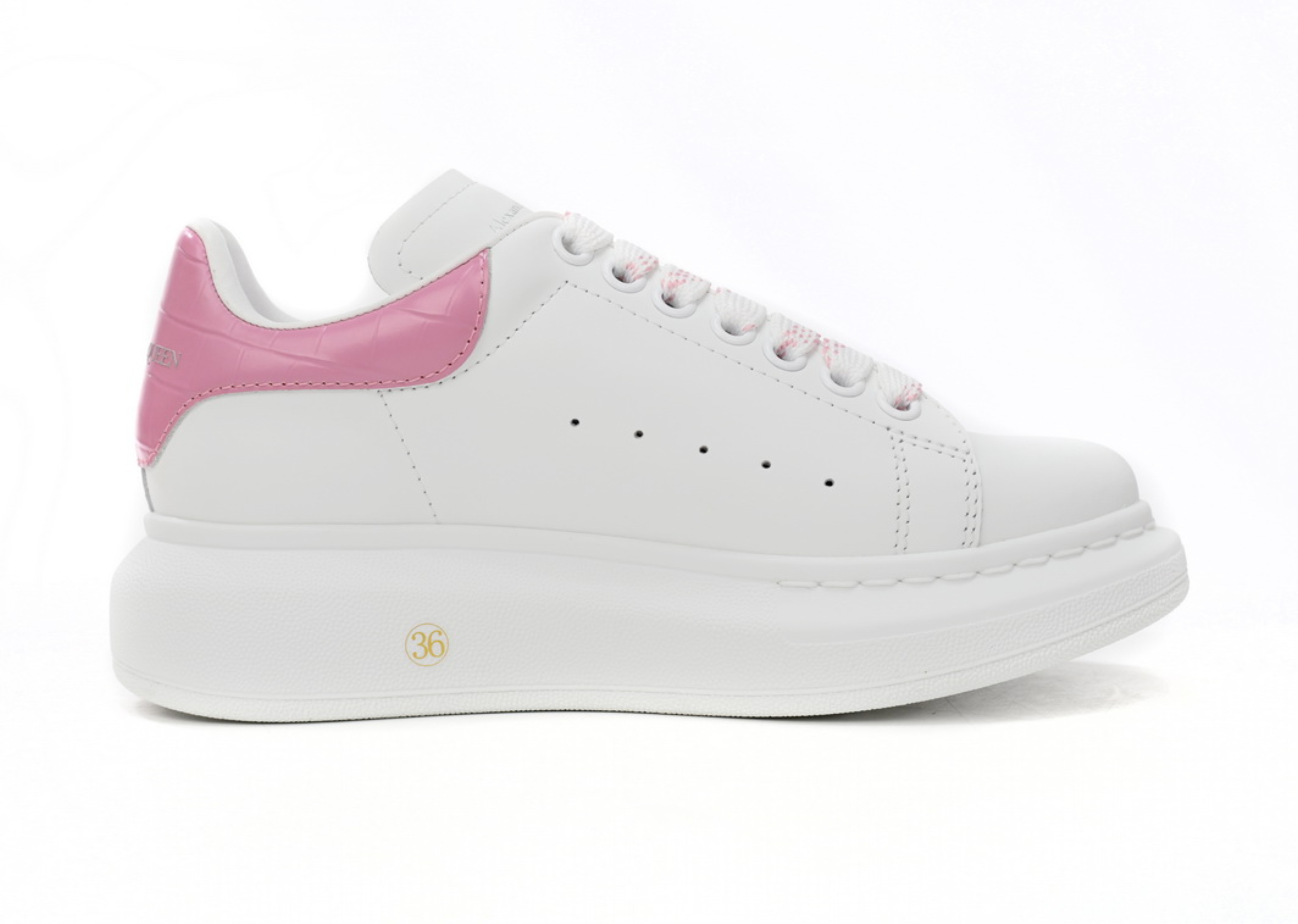 Alexander McQueen överdimensionerade sneaker rosa stenmönster