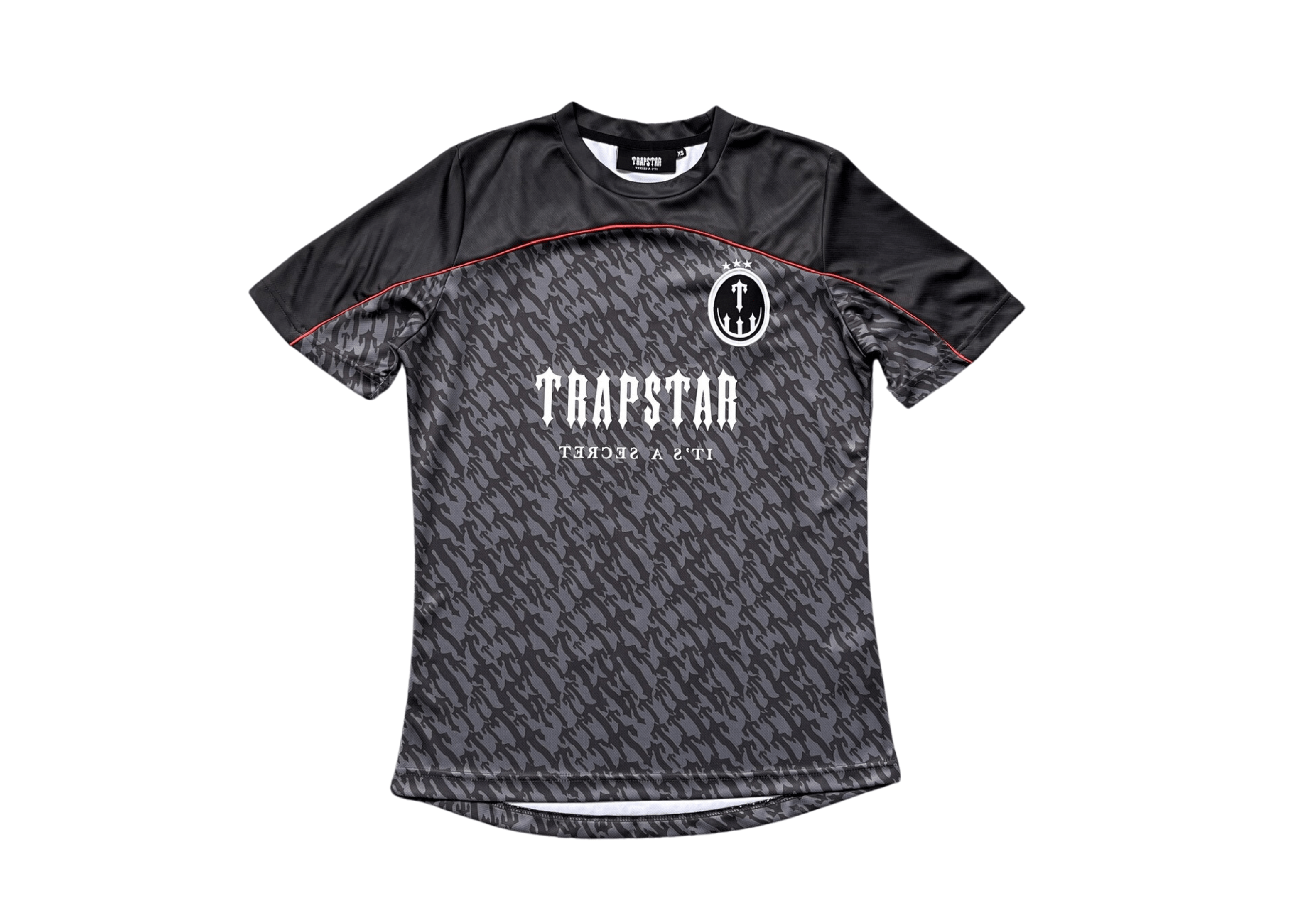 Up to 90 off - Trapstar Clothing TRAPSTAR - FOOTBALL GREY/RED T-SHIRT