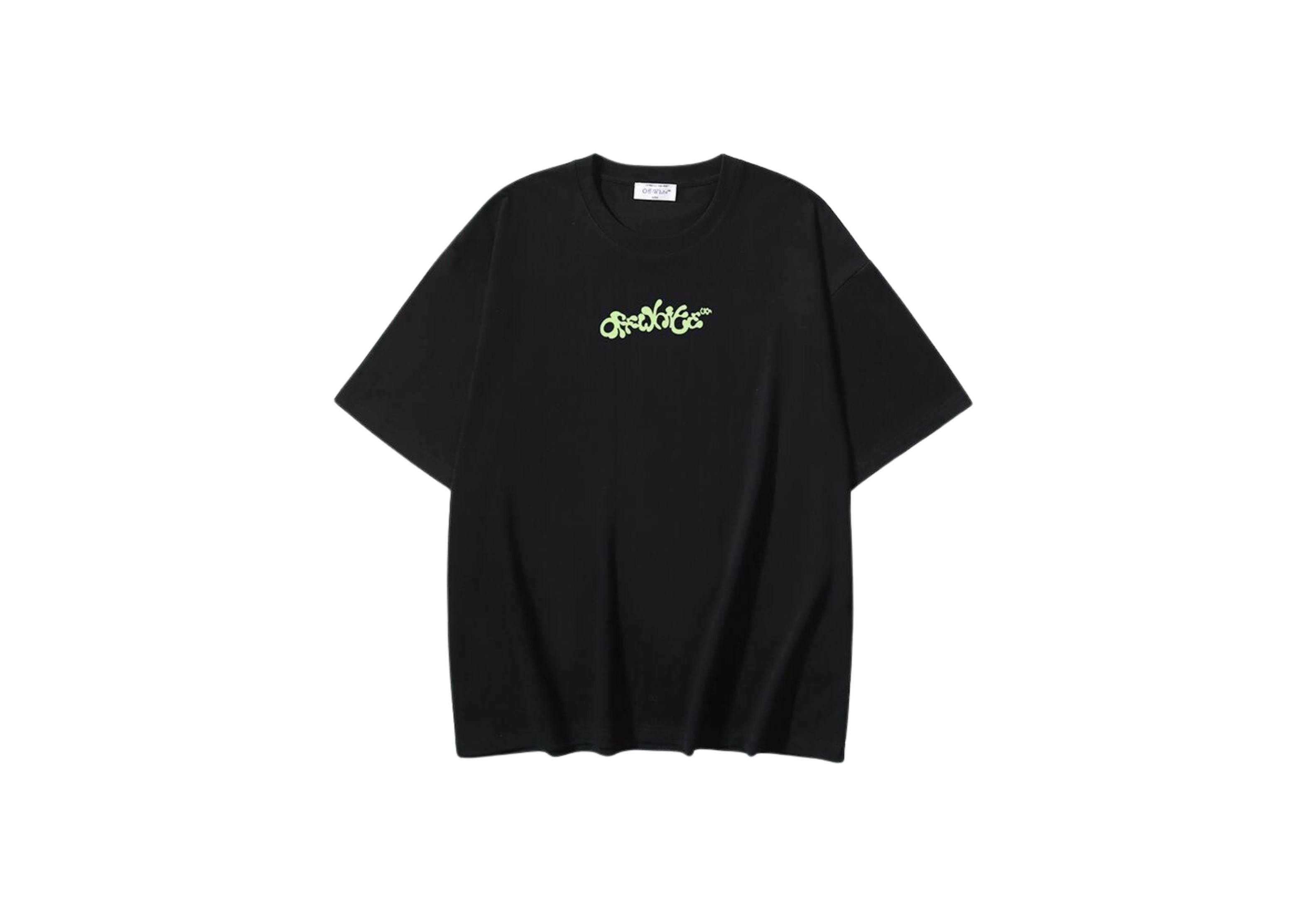 Up to 90 off - Off-White Clothing Off-White - Printed White Green Logo Black T-Shirt